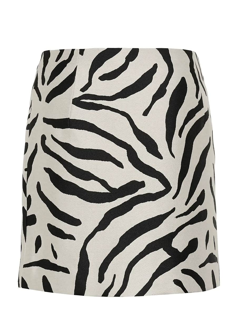 Gestuz - GZzebe wrap MW skirt - wickelröcke - graphic black white animal - 2