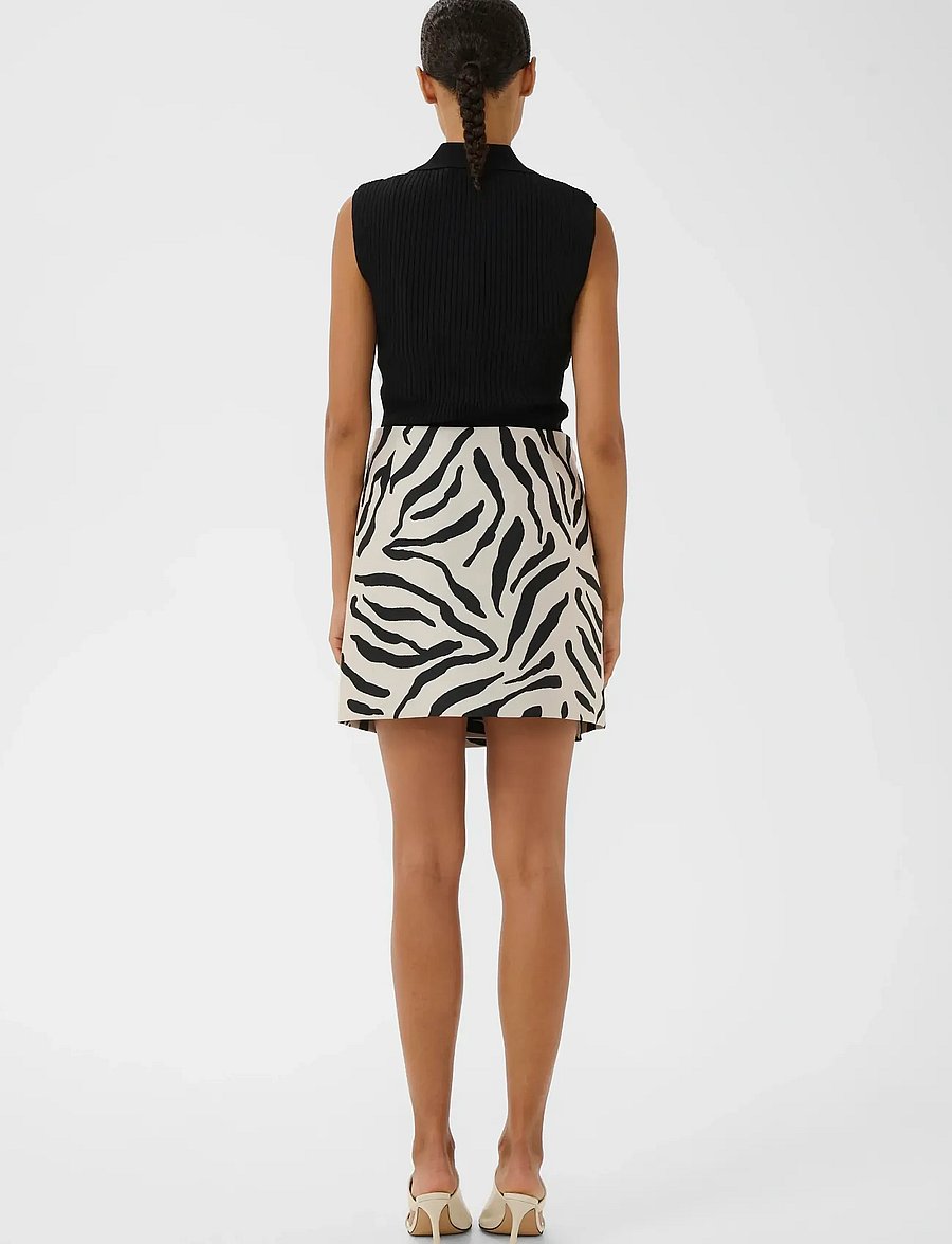 Gestuz - GZzebe wrap MW skirt - wickelröcke - graphic black white animal - 4