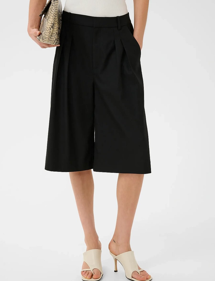 Gestuz - GZpaula HW wide shorts - freizeitshorts - black - 0