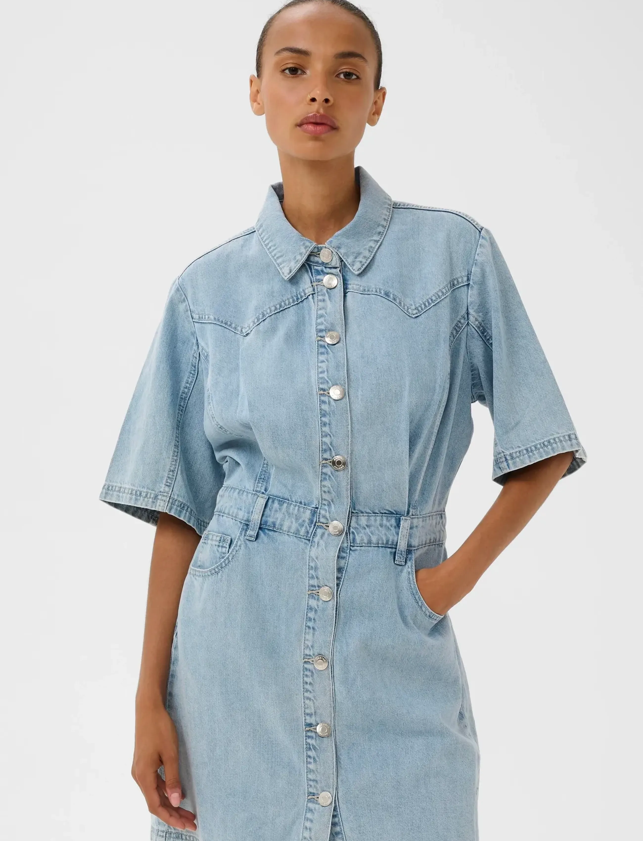 Gestuz GZmonie dress - Kleider - LIGHT BLUE DENIM / blue
