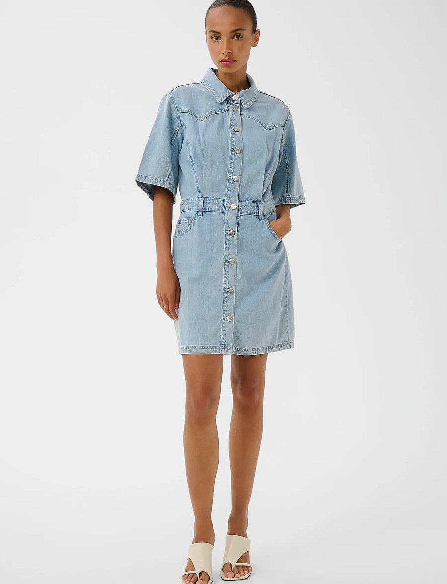 Gestuz - GZmonie dress - skjortekjoler - light blue denim - 3
