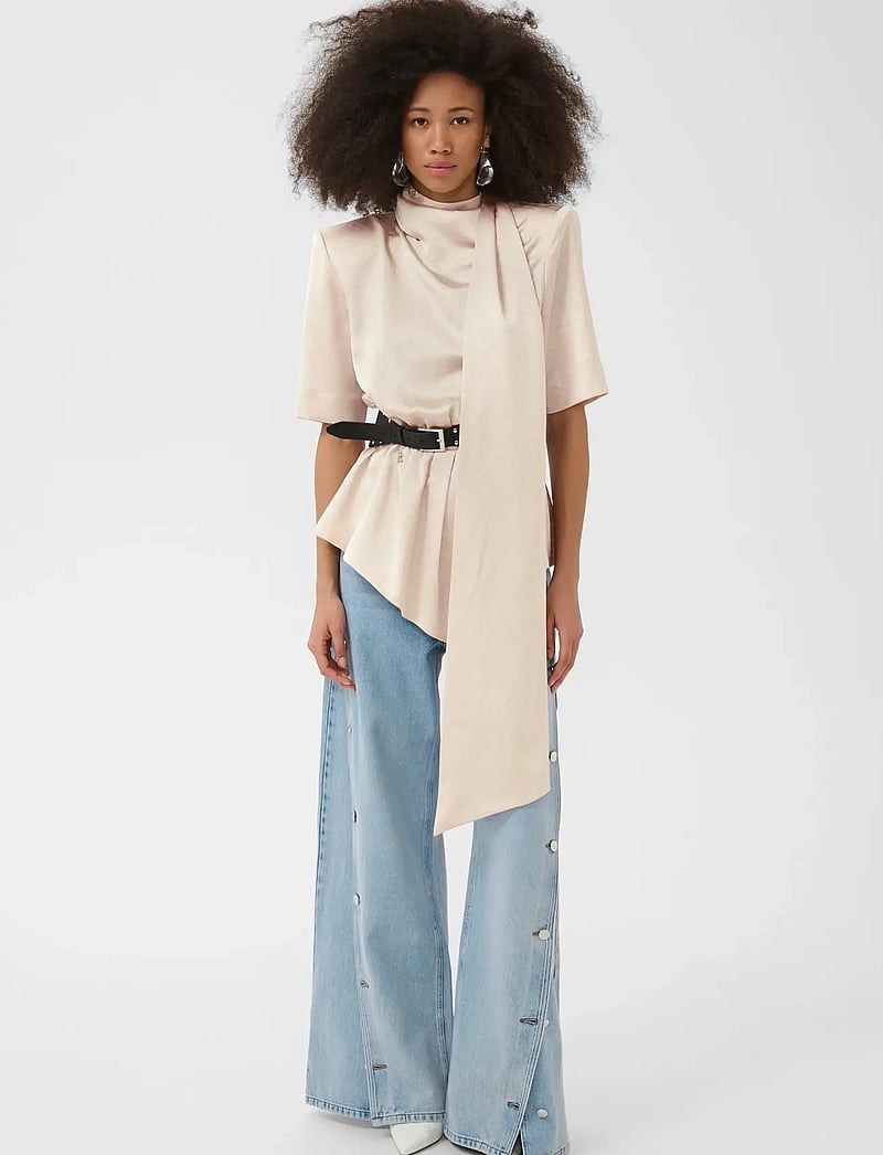 Gestuz - BXGteresa SS blouse - kurzämlige blusen - whitecap gray - 3