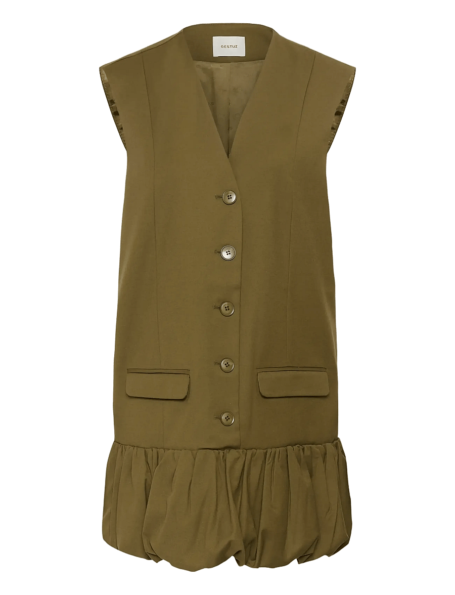 Gestuz - GZolivia dress - minikleidid - military olive - 1