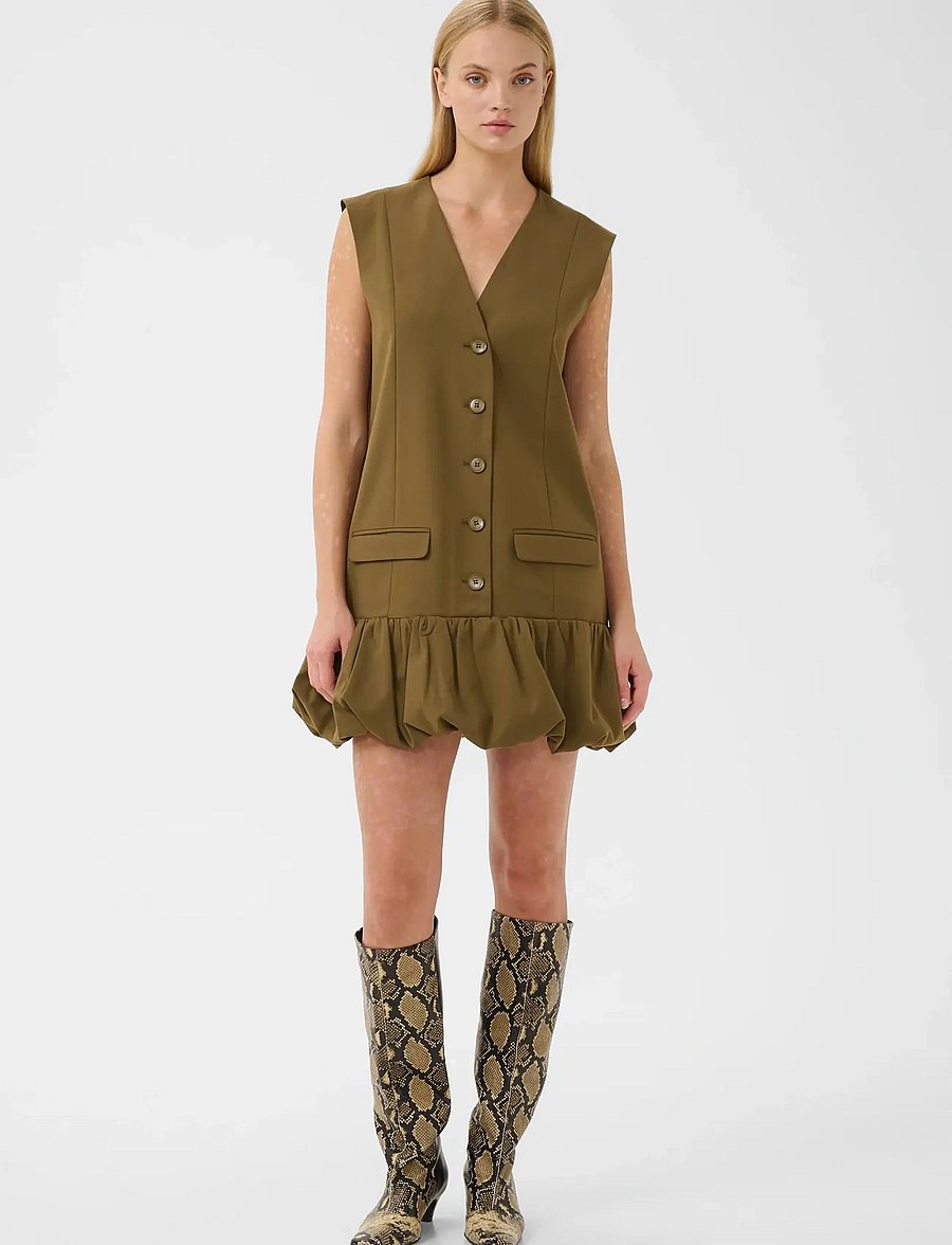 Gestuz - GZolivia dress - minikleidid - military olive - 3