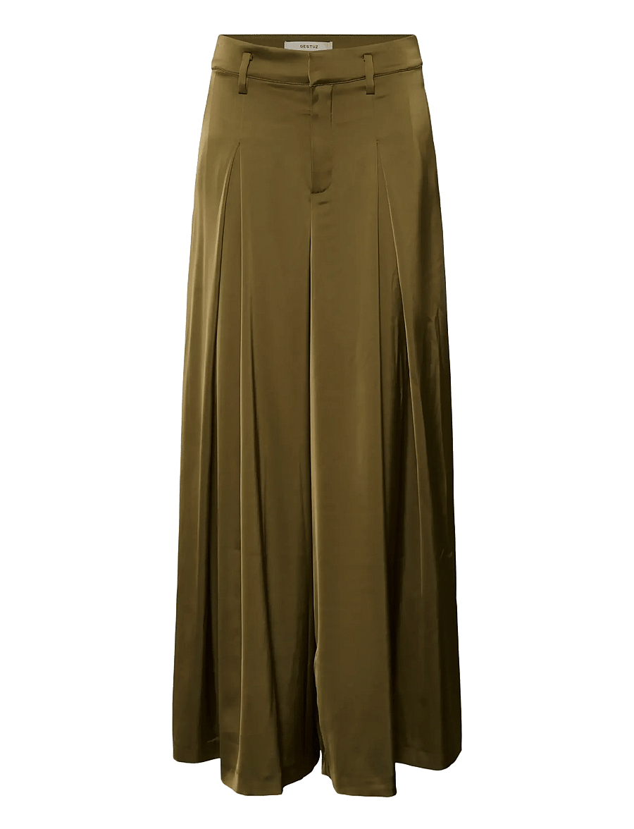 Gestuz - GZcerina HW pants - wide leg trousers - military olive - 1