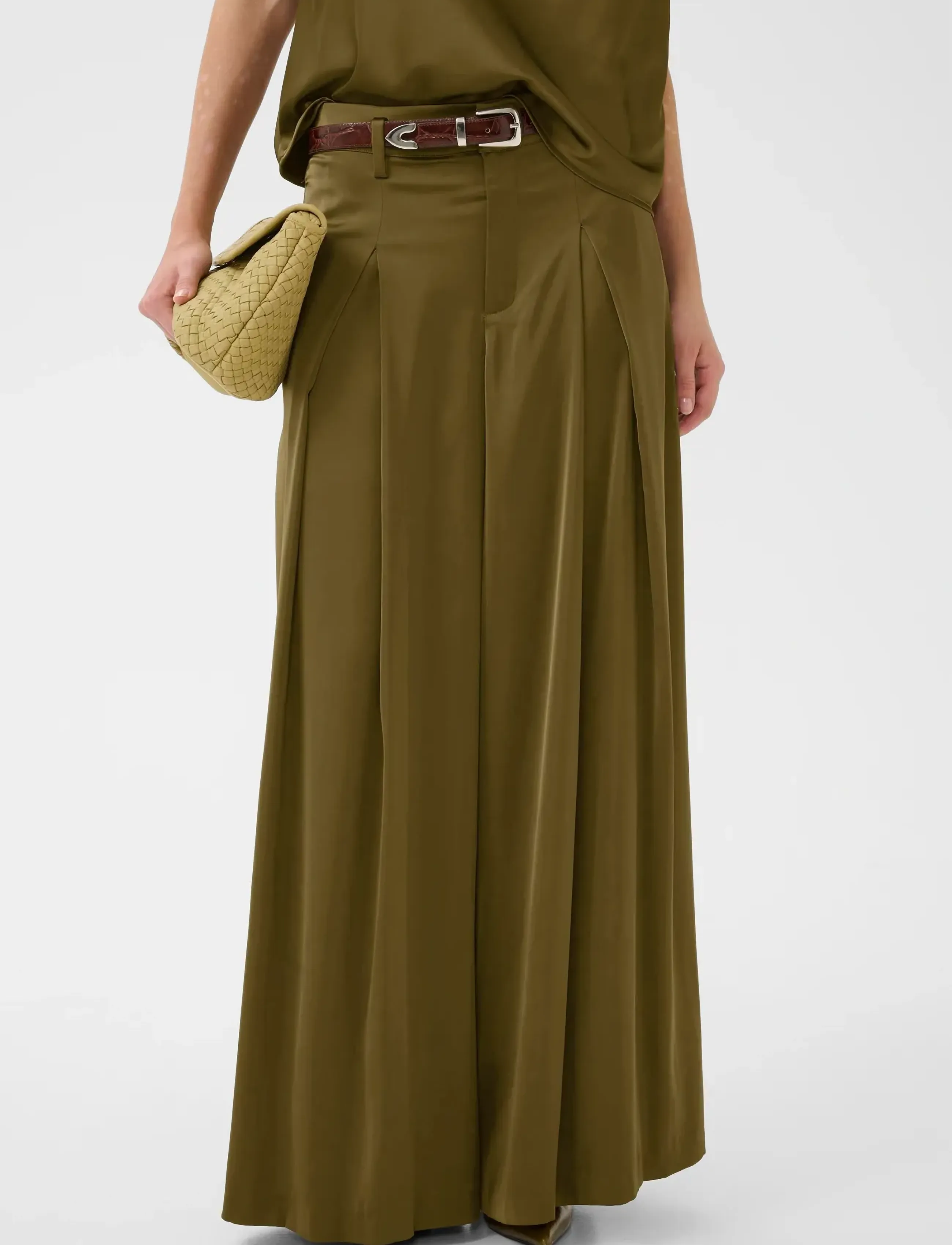 Gestuz Gzcerina Hw Pants, 40, Trousers, Khakigrün - Wide Leg, Frauen