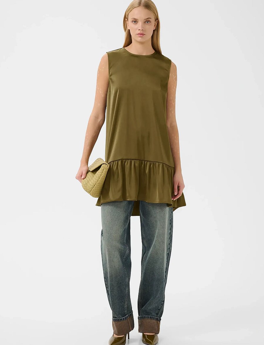 Gestuz - GZcerina SL short dress - korte kjoler - military olive - 3