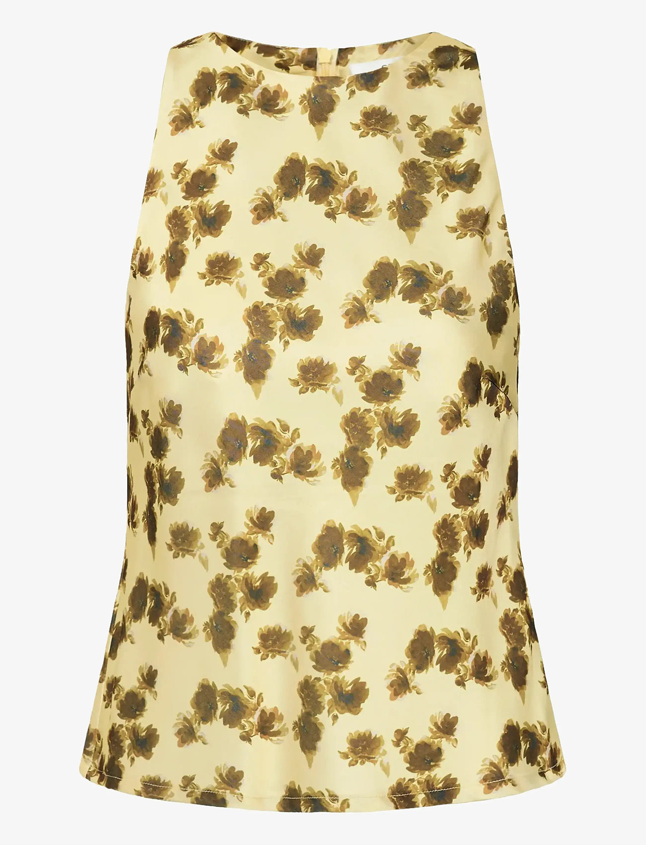 Gestuz - GZchery P blouse - Ærmeløse bluser - lemon yellow olive flower - 1