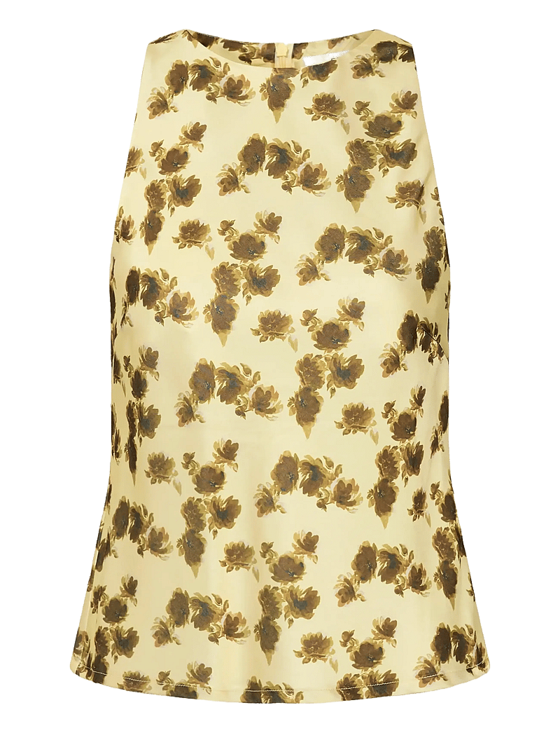 Gestuz - GZchery P blouse - Ærmeløse bluser - lemon yellow olive flower - 1