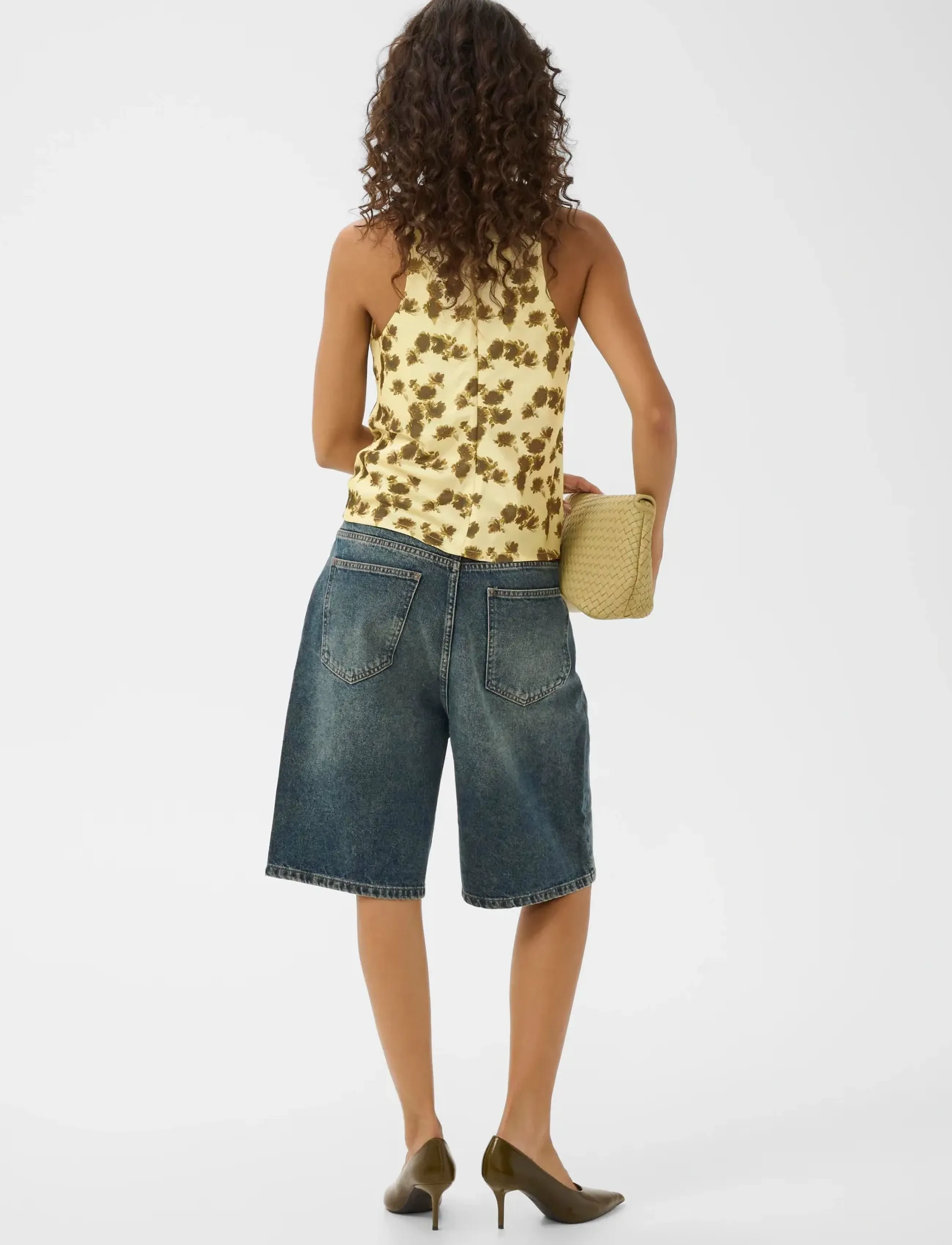 Gestuz - GZchery P blouse - hihattomat puserot - lemon yellow olive flower - 4