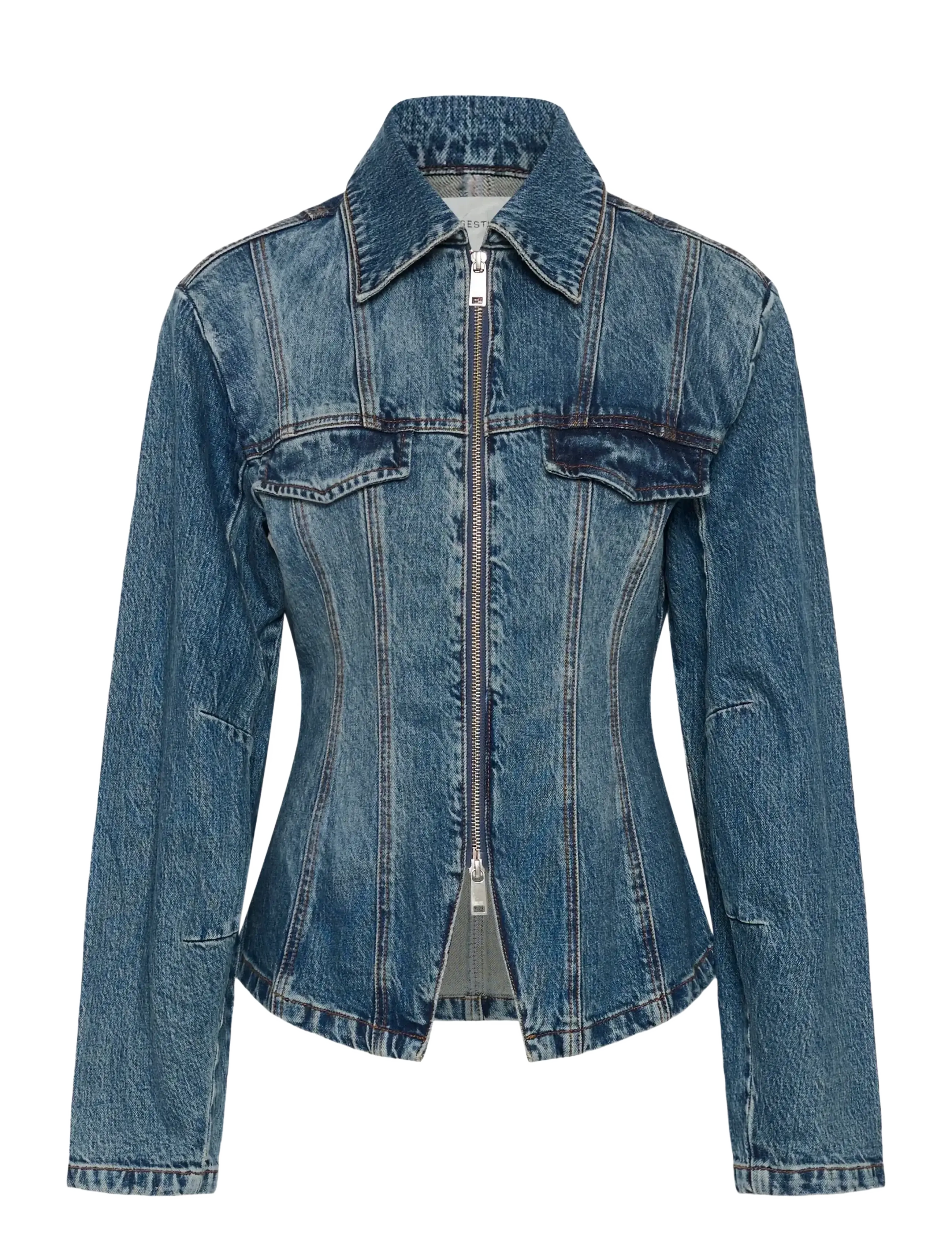 Gestuz - GZmelu jacket - classic mid blue wash - 1