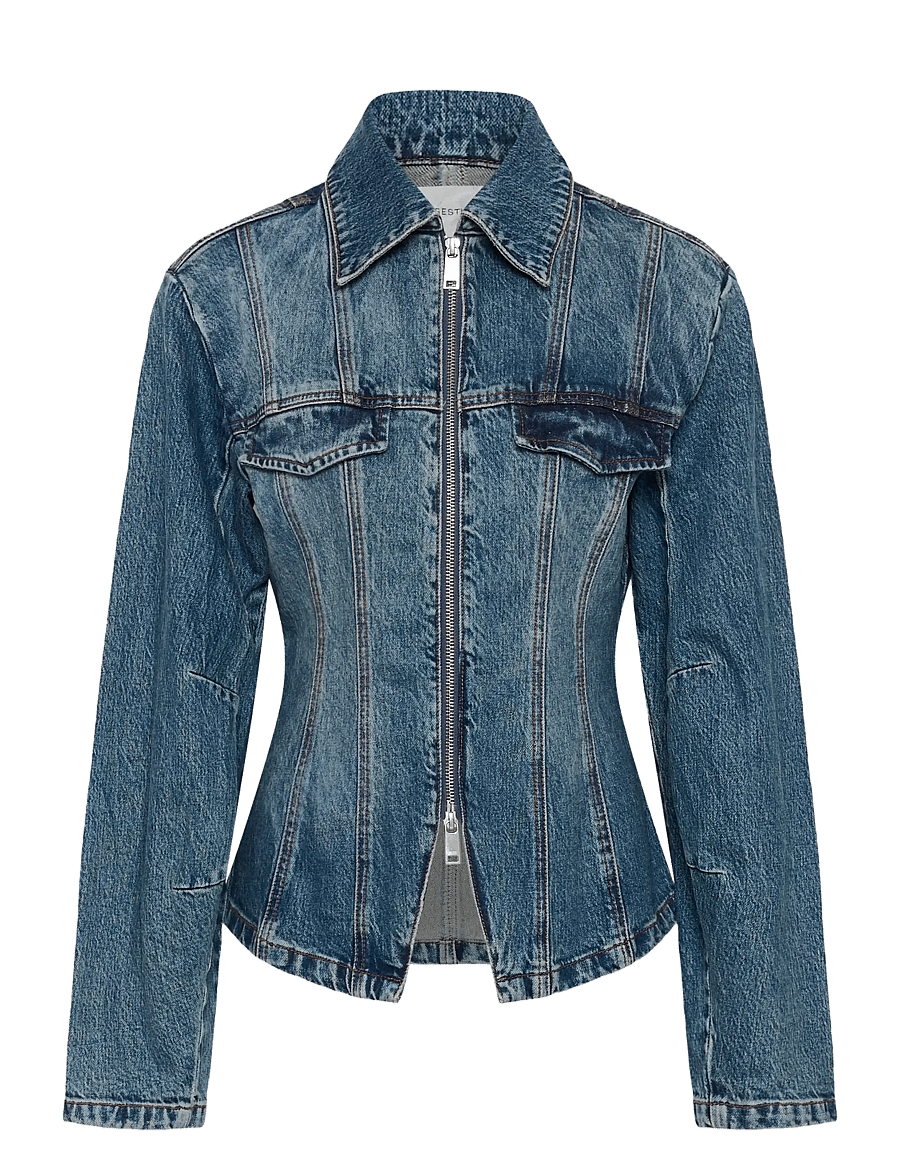 Gestuz - GZmelu jacket - vårjakker - classic mid blue wash - 1