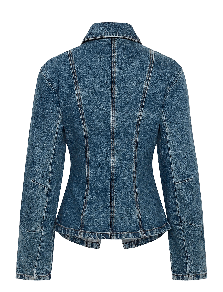 Gestuz - GZmelu jacket - vårjakker - classic mid blue wash - 2