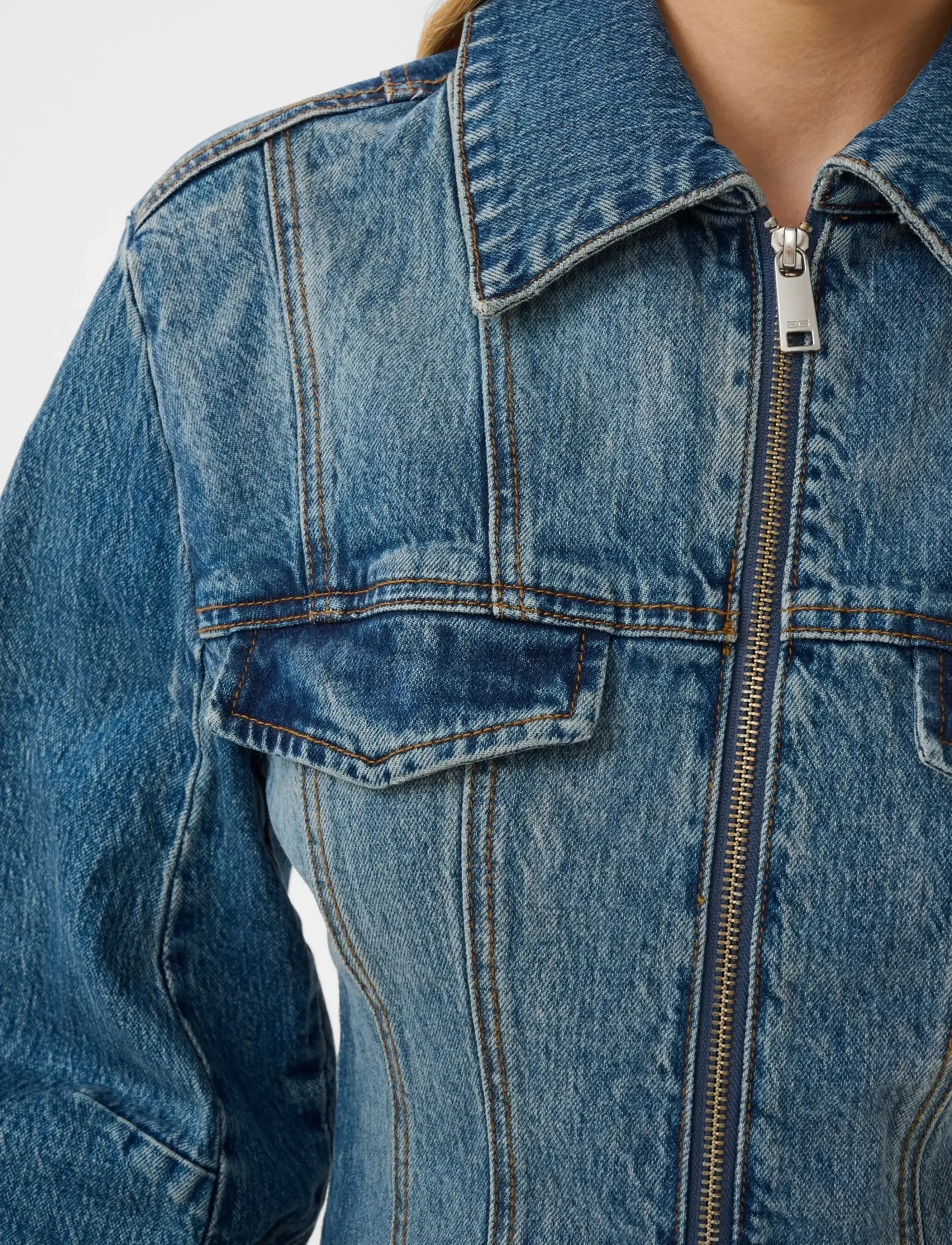 Gestuz - GZmelu jacket - classic mid blue wash - 5