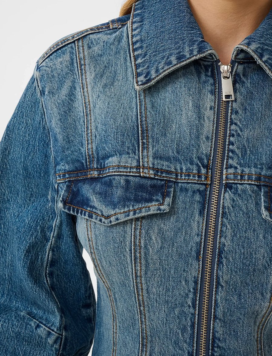 Gestuz - GZmelu jacket - vårjakker - classic mid blue wash - 5