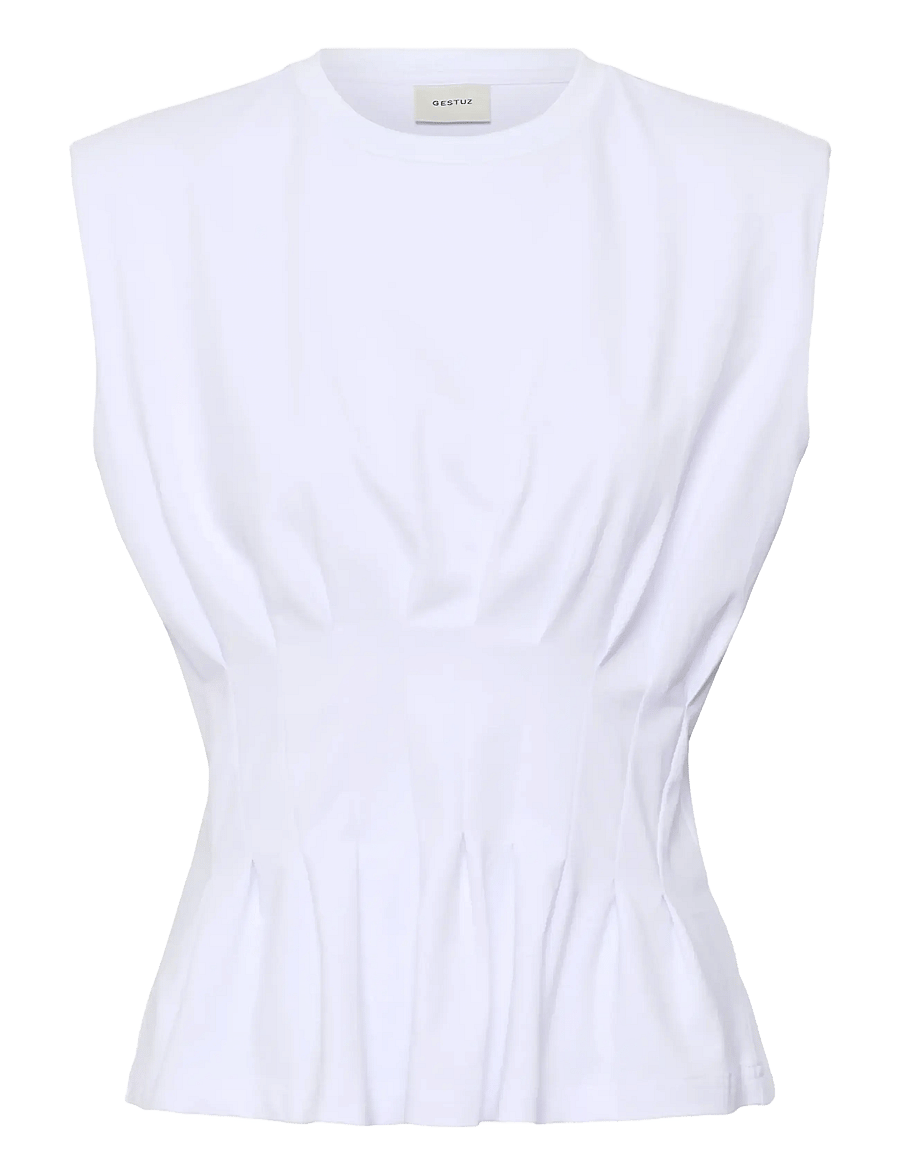 Gestuz - GZinez sl tee - sleeveless tops - bright white - 1