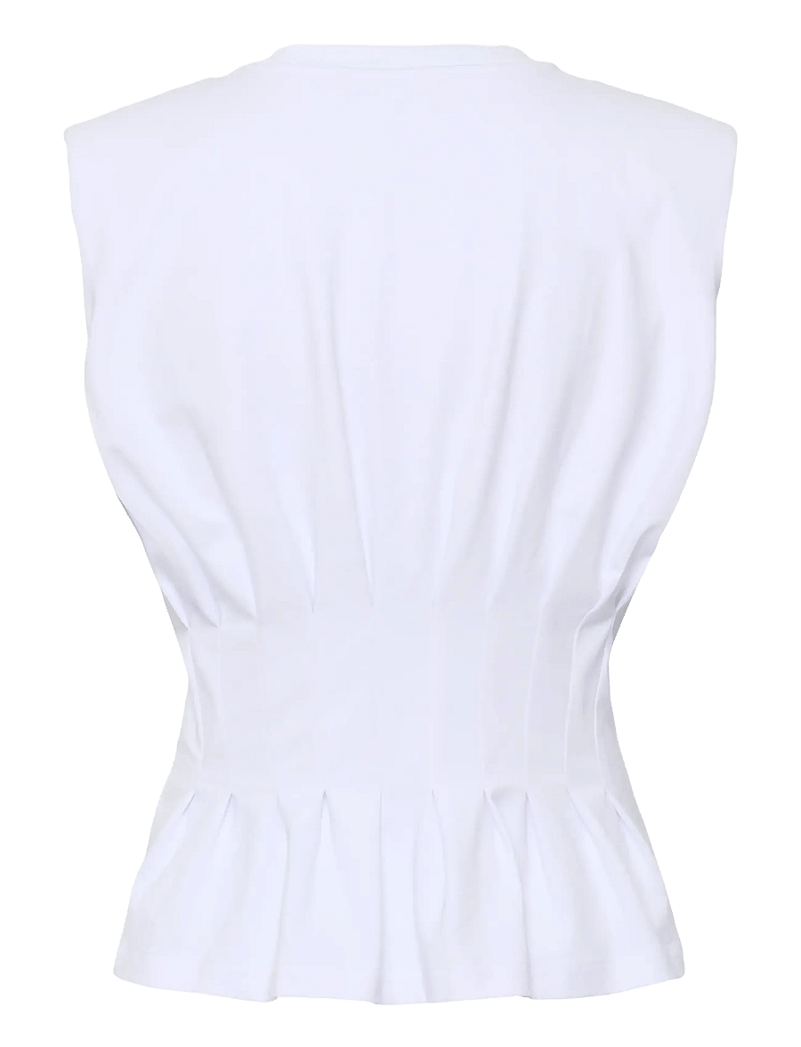 Gestuz - GZinez sl tee - sleeveless tops - bright white - 2
