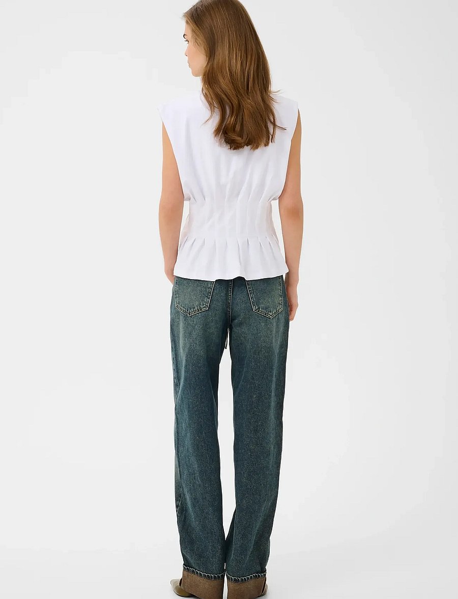 Gestuz - GZinez sl tee - sleeveless tops - bright white - 4