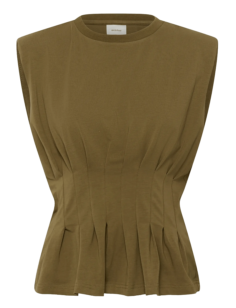 Gestuz - GZinez sl tee - tanktops - military olive - 1