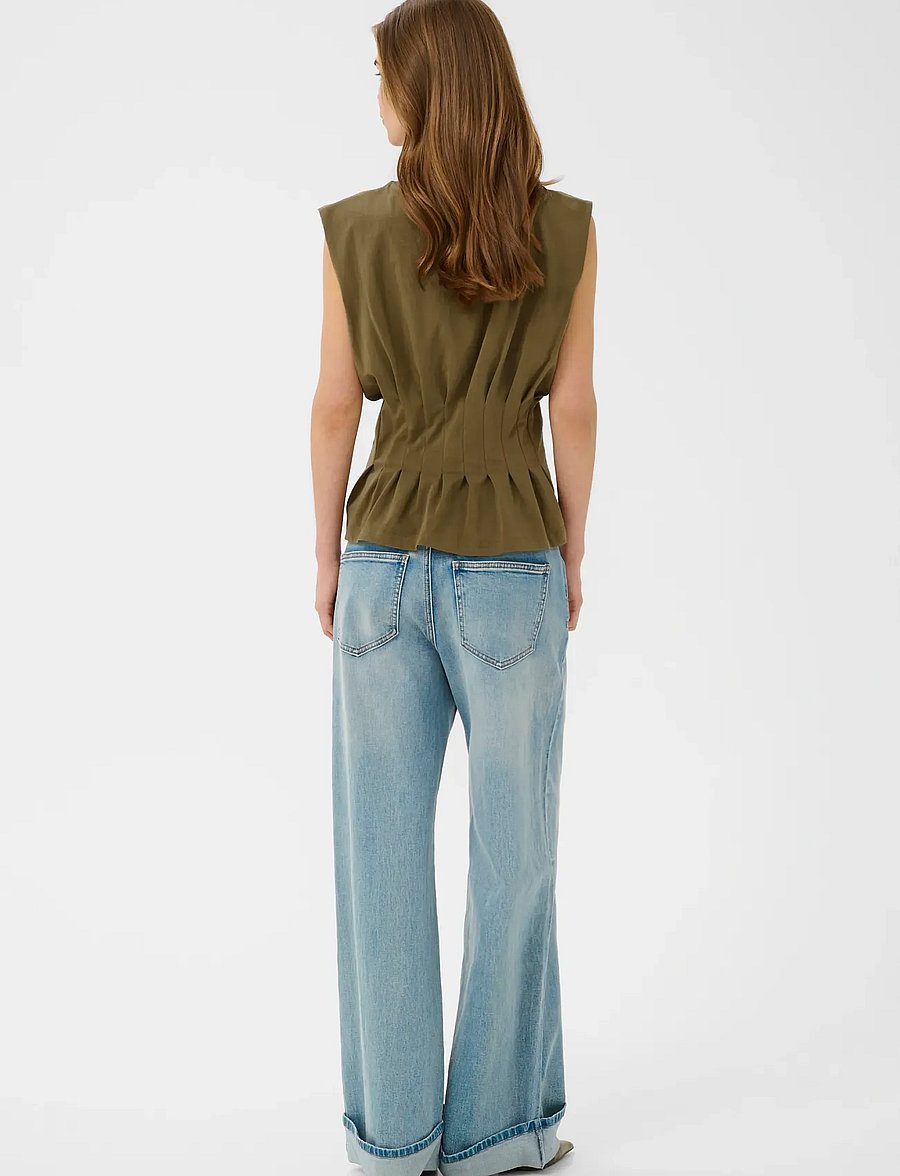 Gestuz - GZinez sl tee - topi bez piedurknēm - military olive - 4