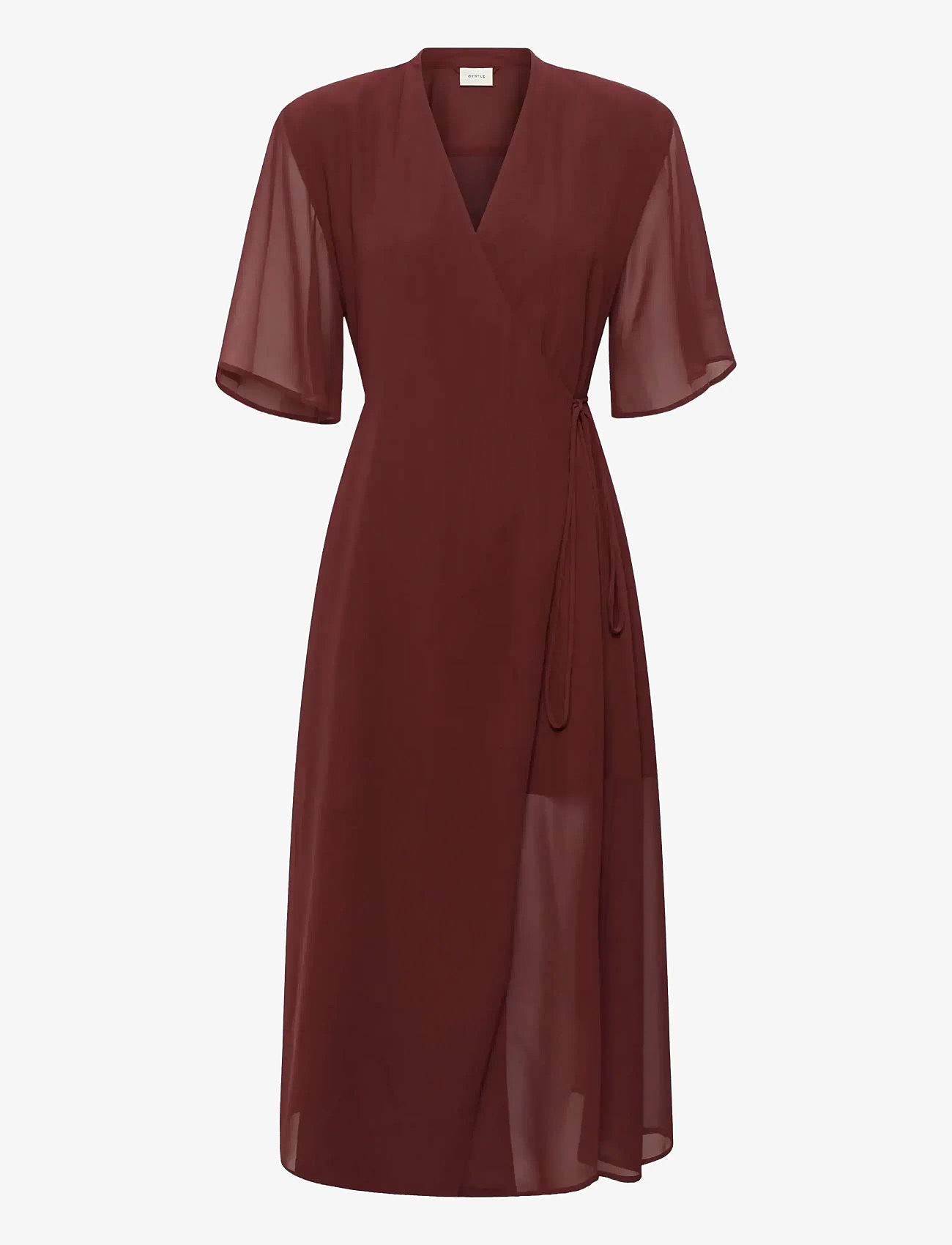 Gestuz - GZdorah wrap dress - omlottklänningar - cabernet - 1