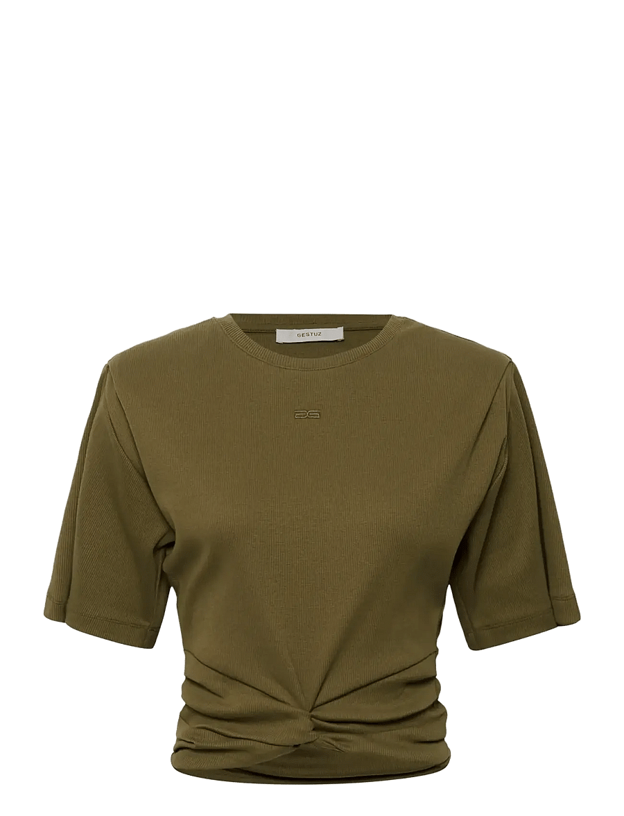 Gestuz - GZbetty tee - crop tops - military olive - 1