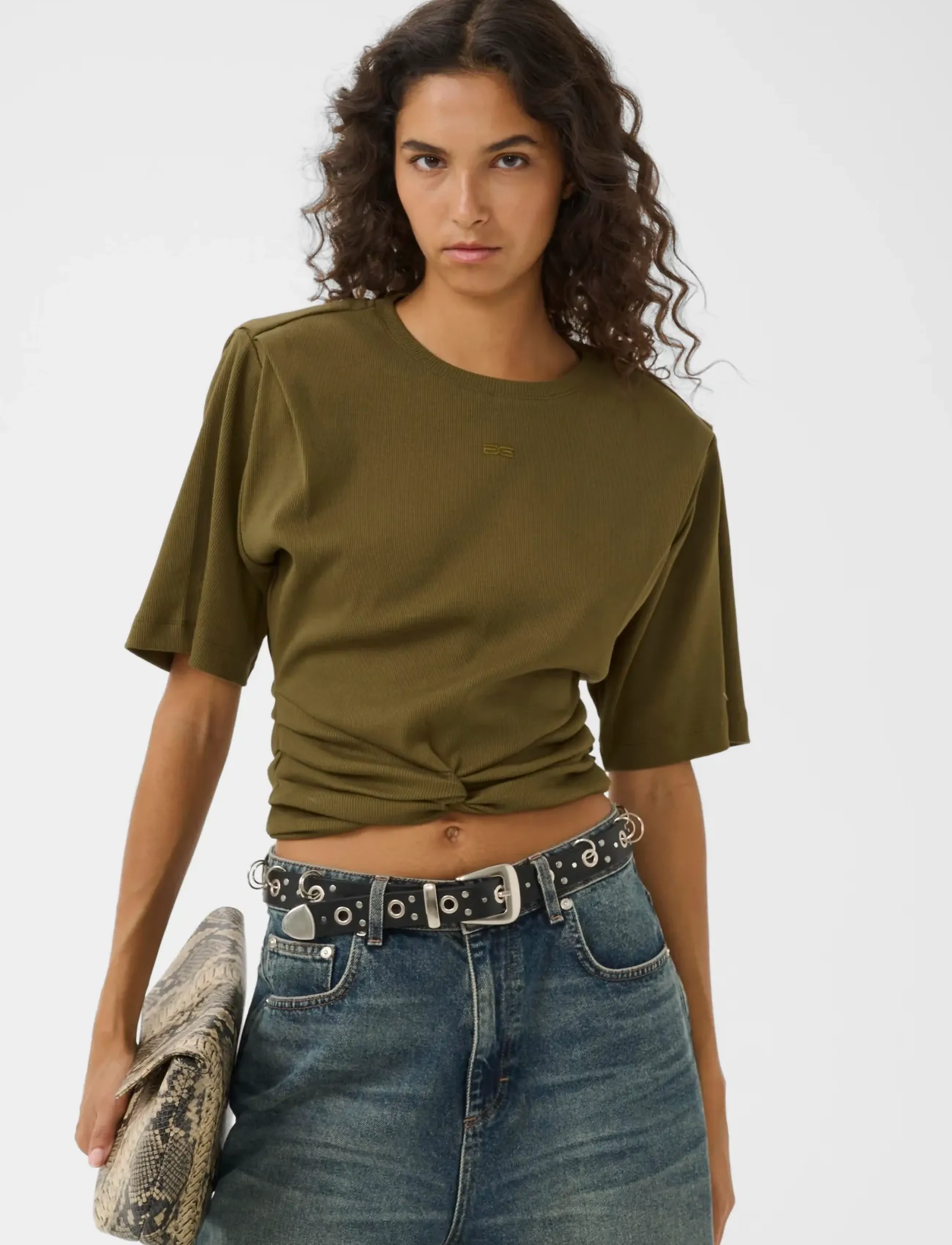 Gestuz Gzbetty Tee, XL, Khaki green, T-Shirts & Toppe > Kortærmede, Dame