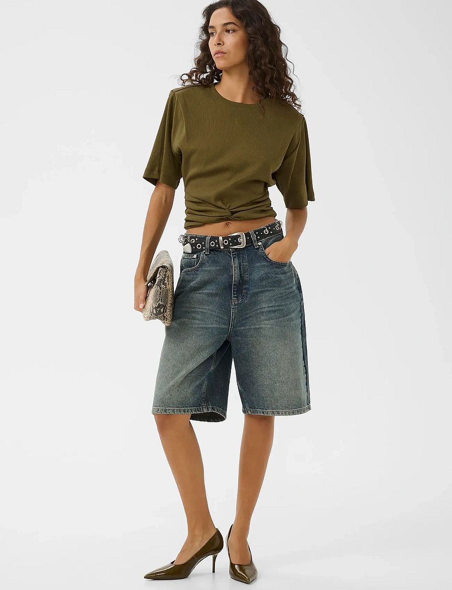 Gestuz - GZbetty tee - crop tops - military olive - 3
