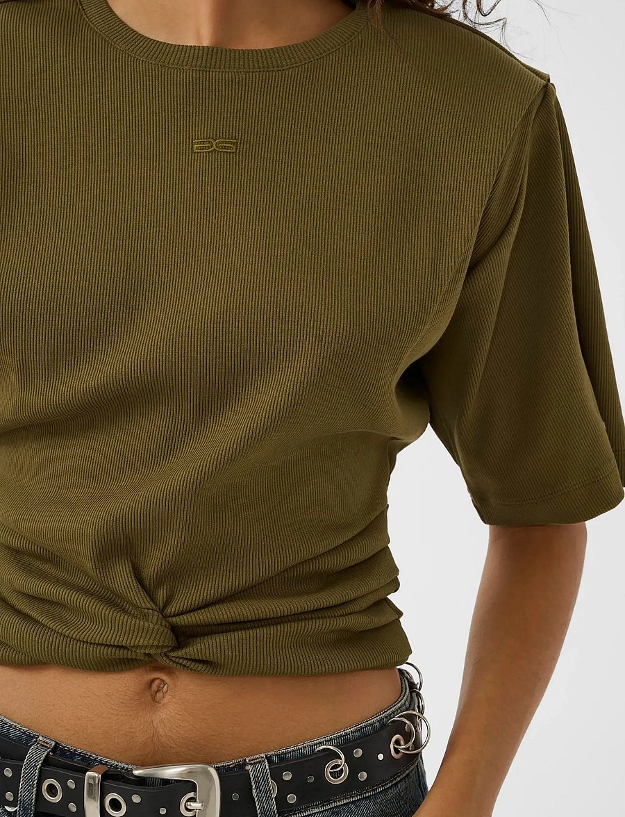 Gestuz - GZbetty tee - crop tops - military olive - 5