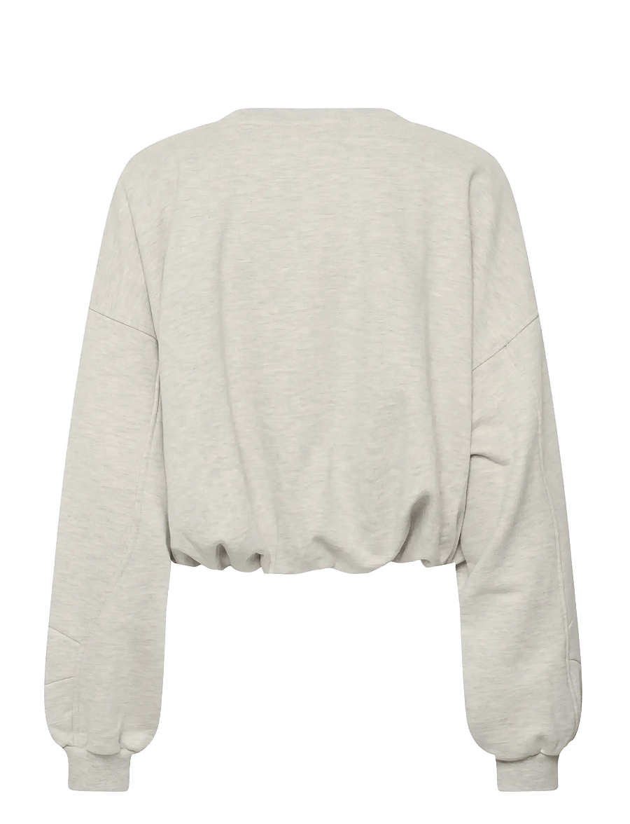 Gestuz - GZkahla mel sweatshirt - crop tops - ultra light grey mÉlange - 2