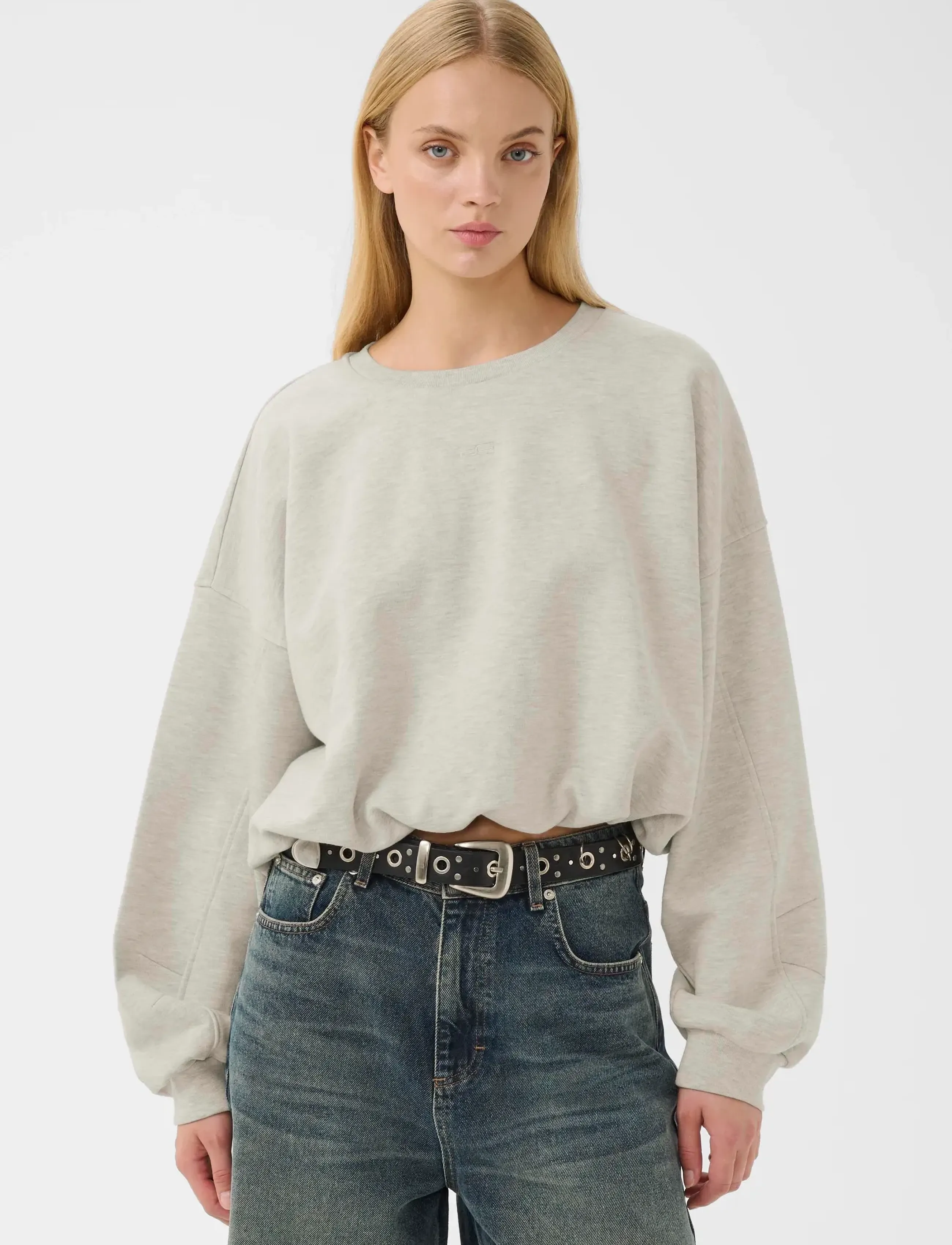 Gestuz Gzkahla Mel Sweatshirt, M, Sweatshirts & Hoodies, Grau - Sweatshirts, Frauen