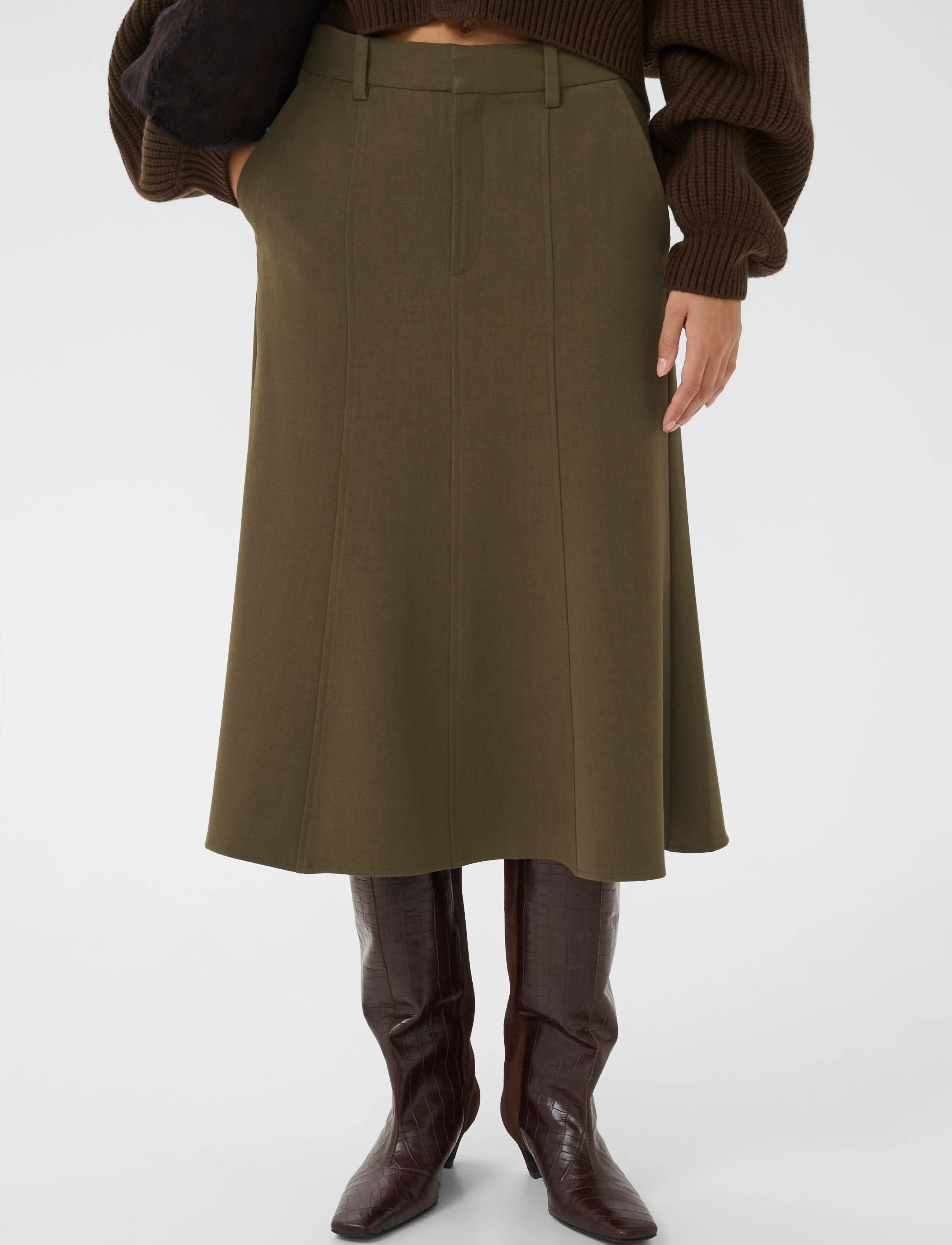 Gestuz - GZstacy HW skirt - midi kjolar - slate black melange - 2