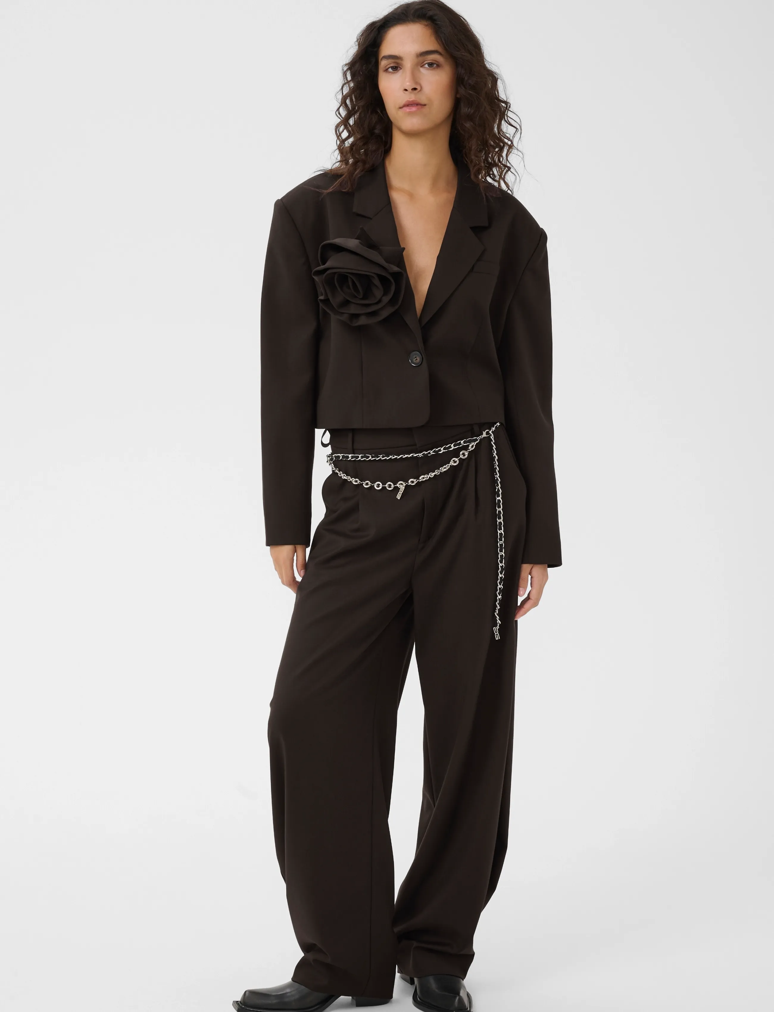 Gestuz - GZpaula short blazer - cropped blazers - ganache - 3