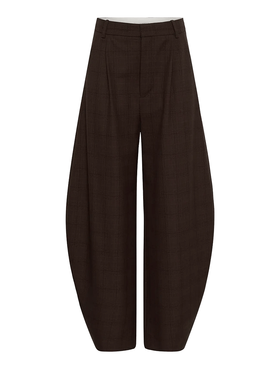 Gestuz - GZlavana HW pants - barrel-püksid - brown check - 0