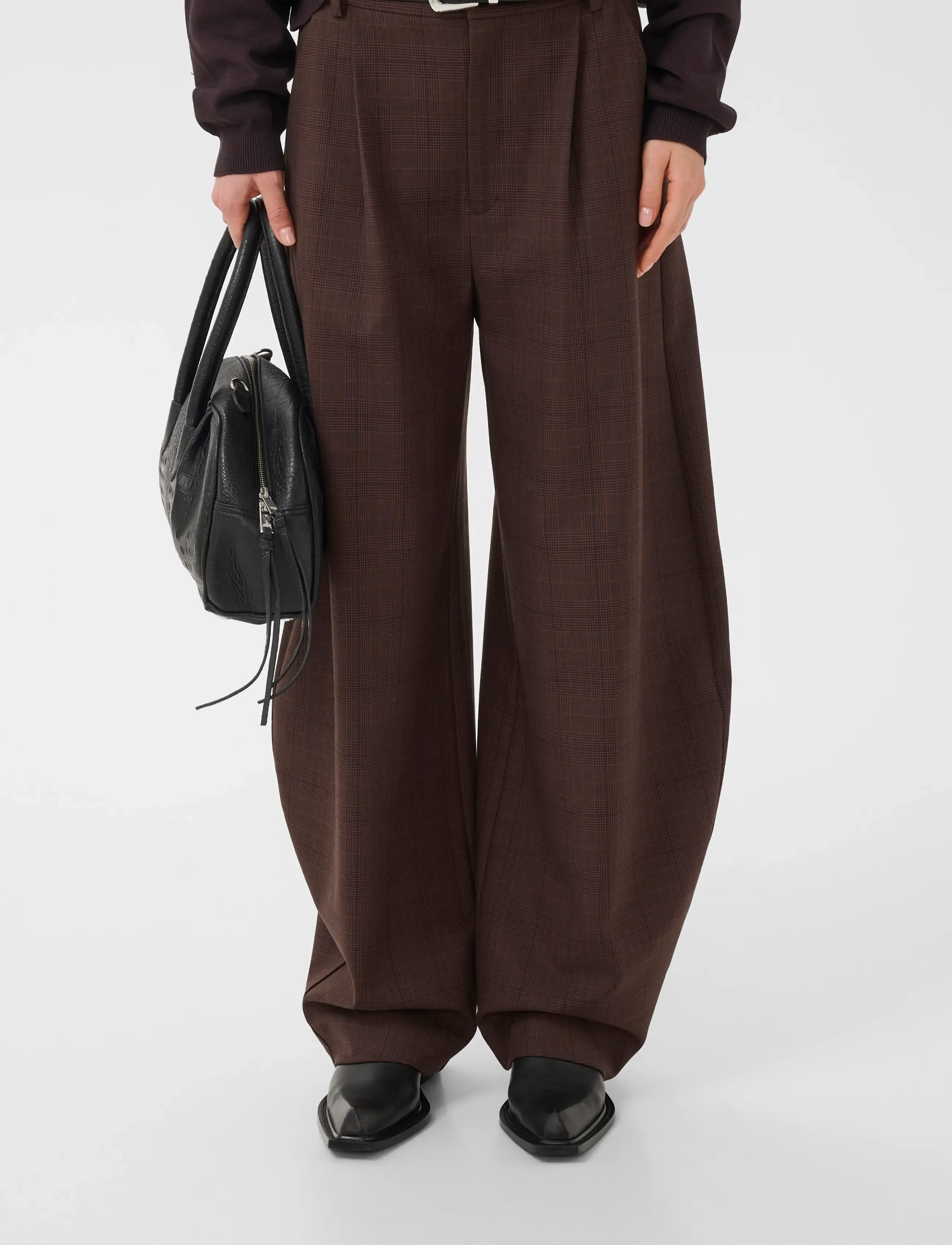 Gestuz - GZlavana HW pants - barrel-püksid - brown check - 2