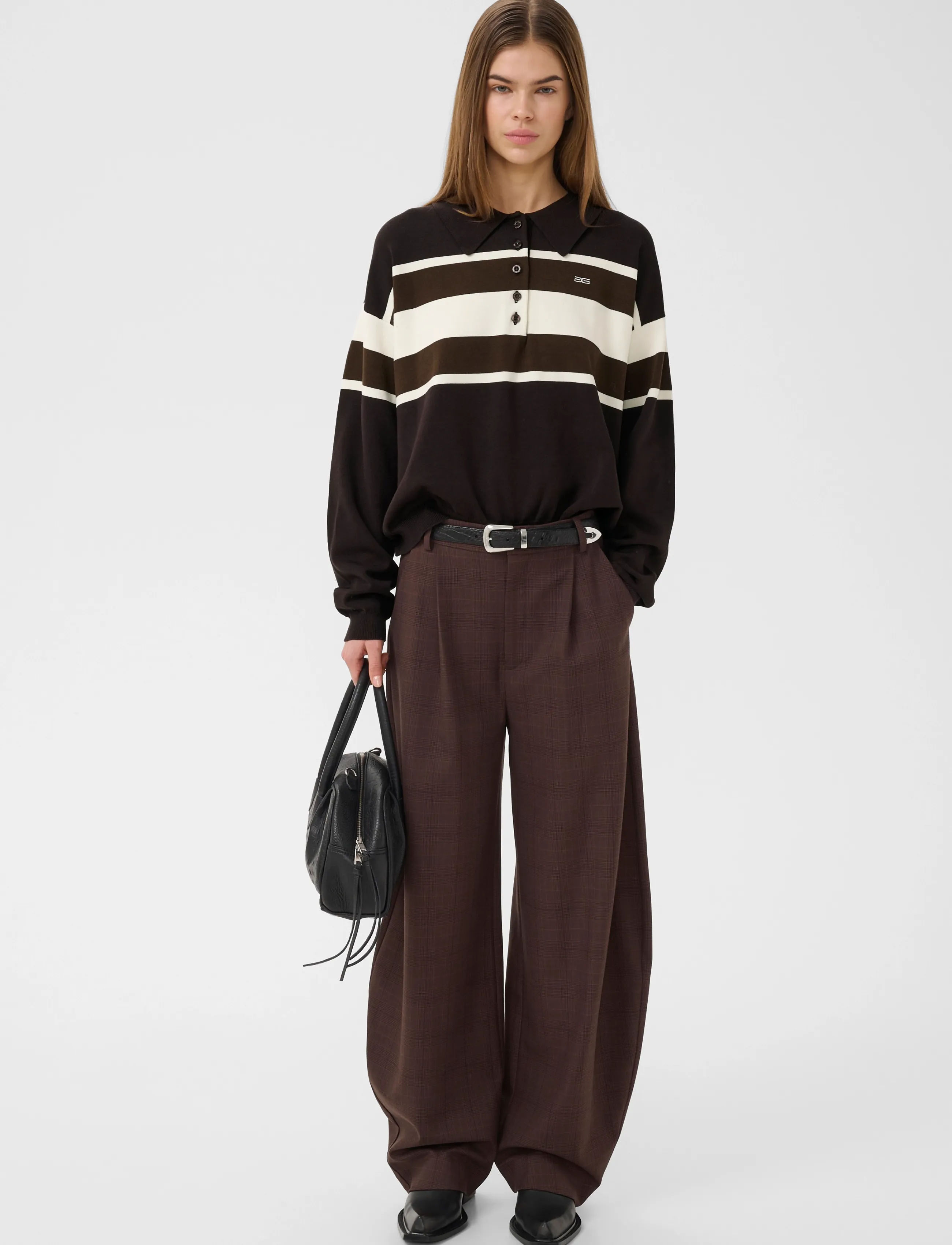 Gestuz - GZlavana HW pants - barrel-püksid - brown check - 3