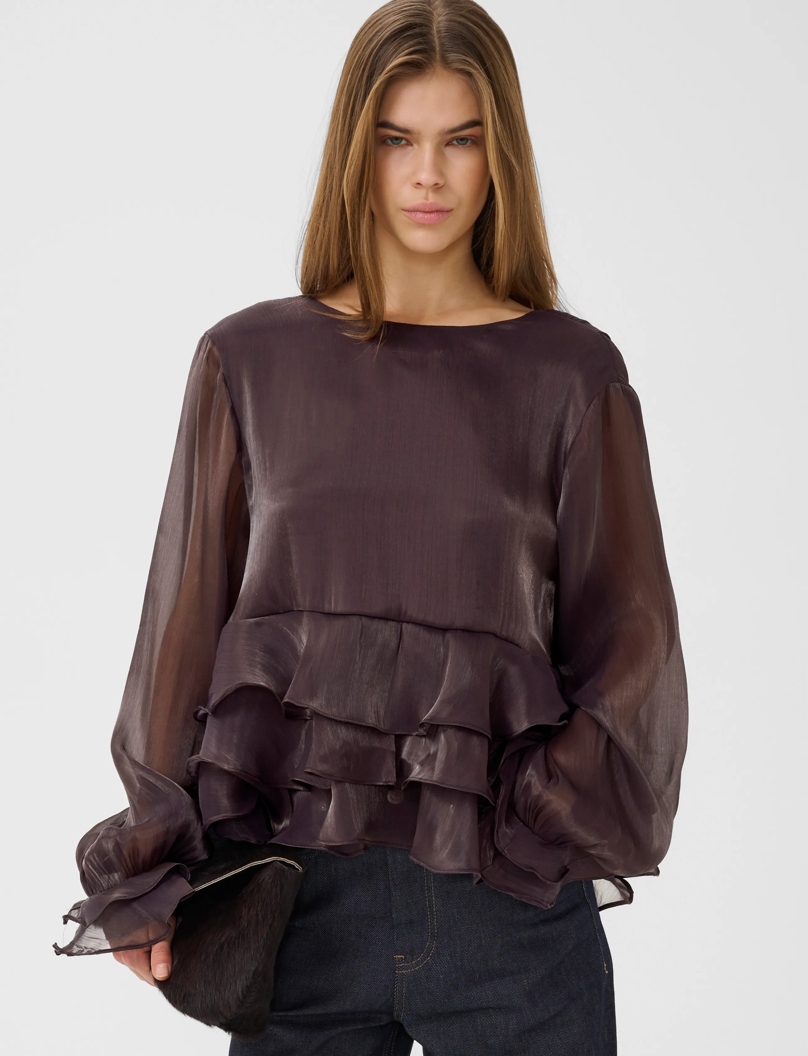Gestuz - GZlicie blouse - långärmade blusar - deep plum - 2