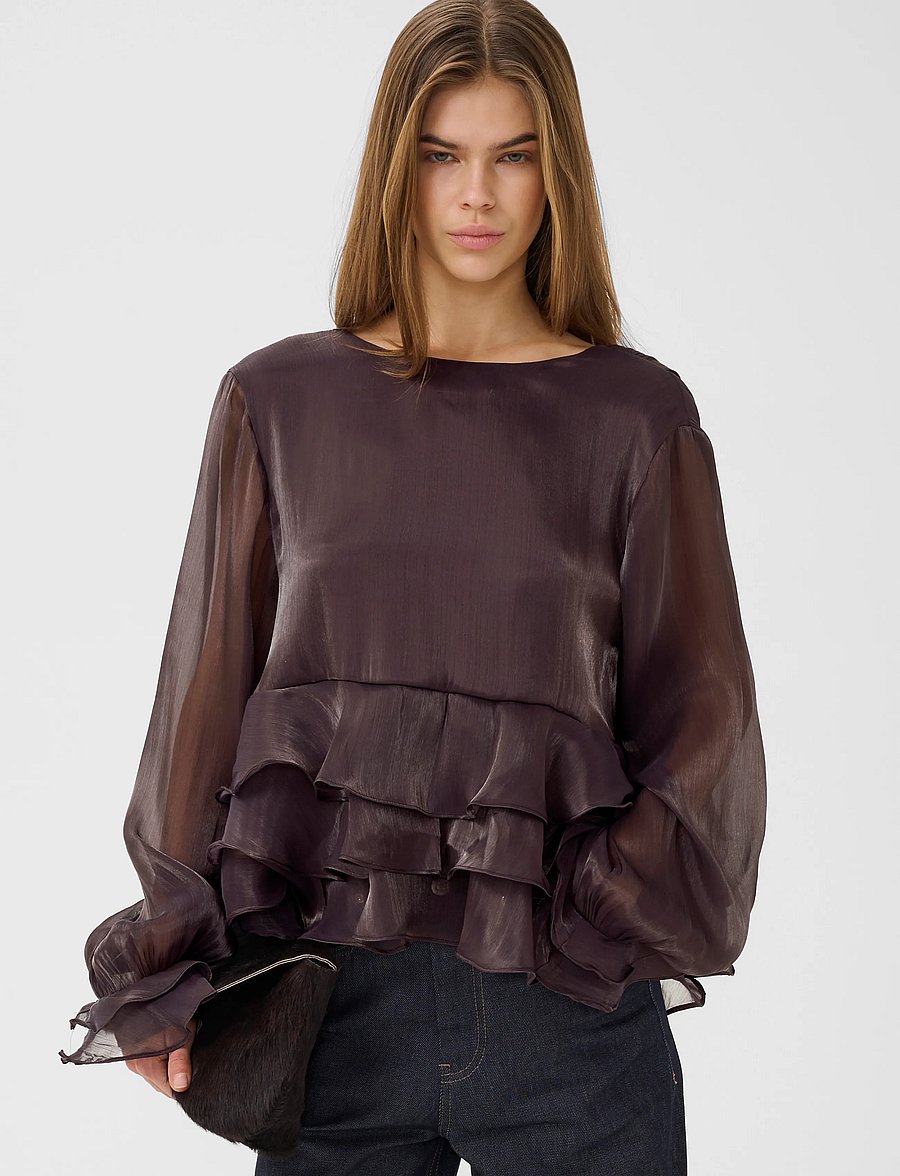 Gestuz - GZlicie blouse - långärmade blusar - deep plum - 2