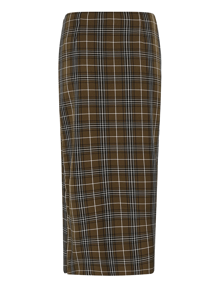 Gestuz - GZaleya HW skirt - maxikjolar - green olive check - 1