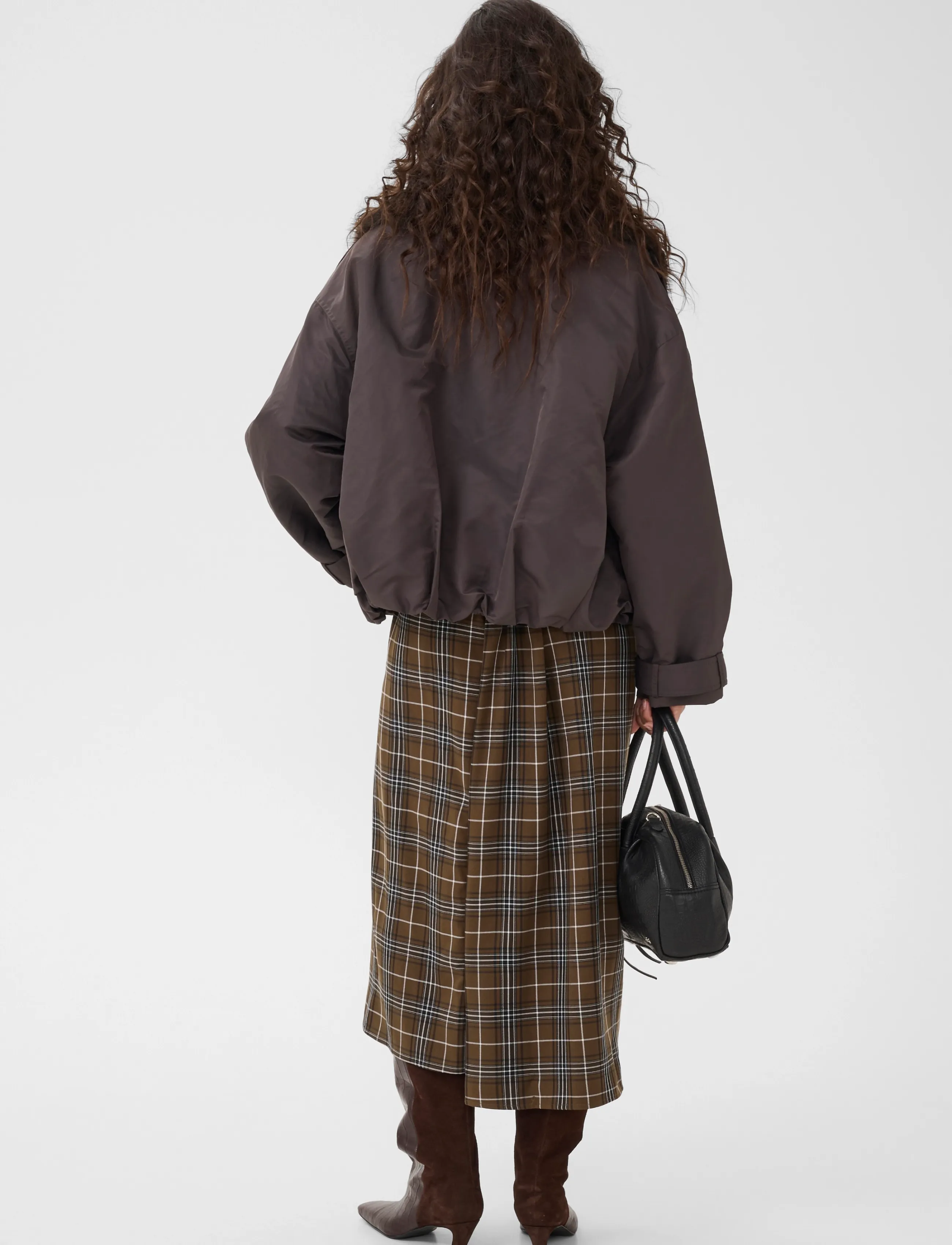 Gestuz - GZaleya HW skirt - maxikjolar - green olive check - 2