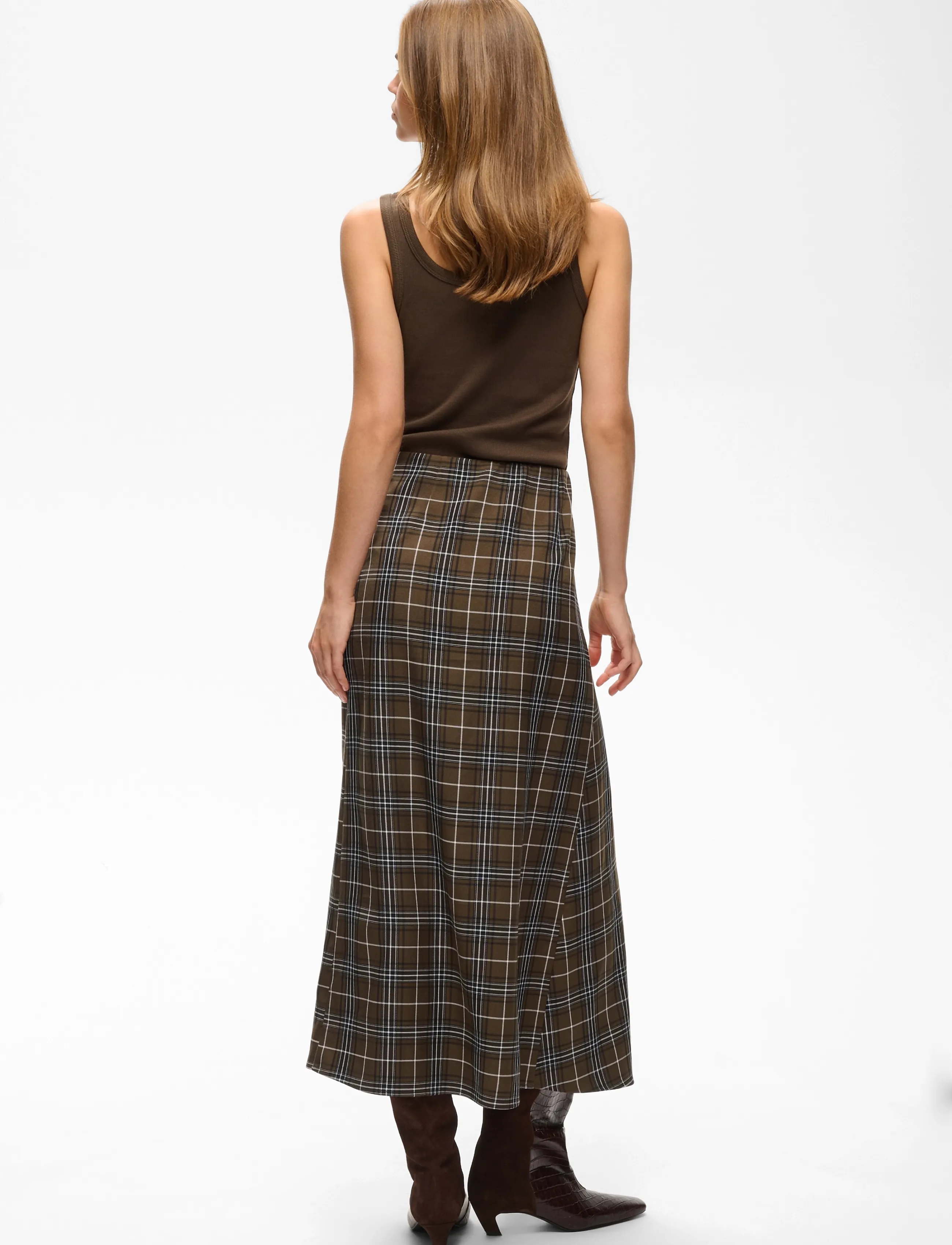 Gestuz - GZaleya HW skirt - maxikjolar - green olive check - 4
