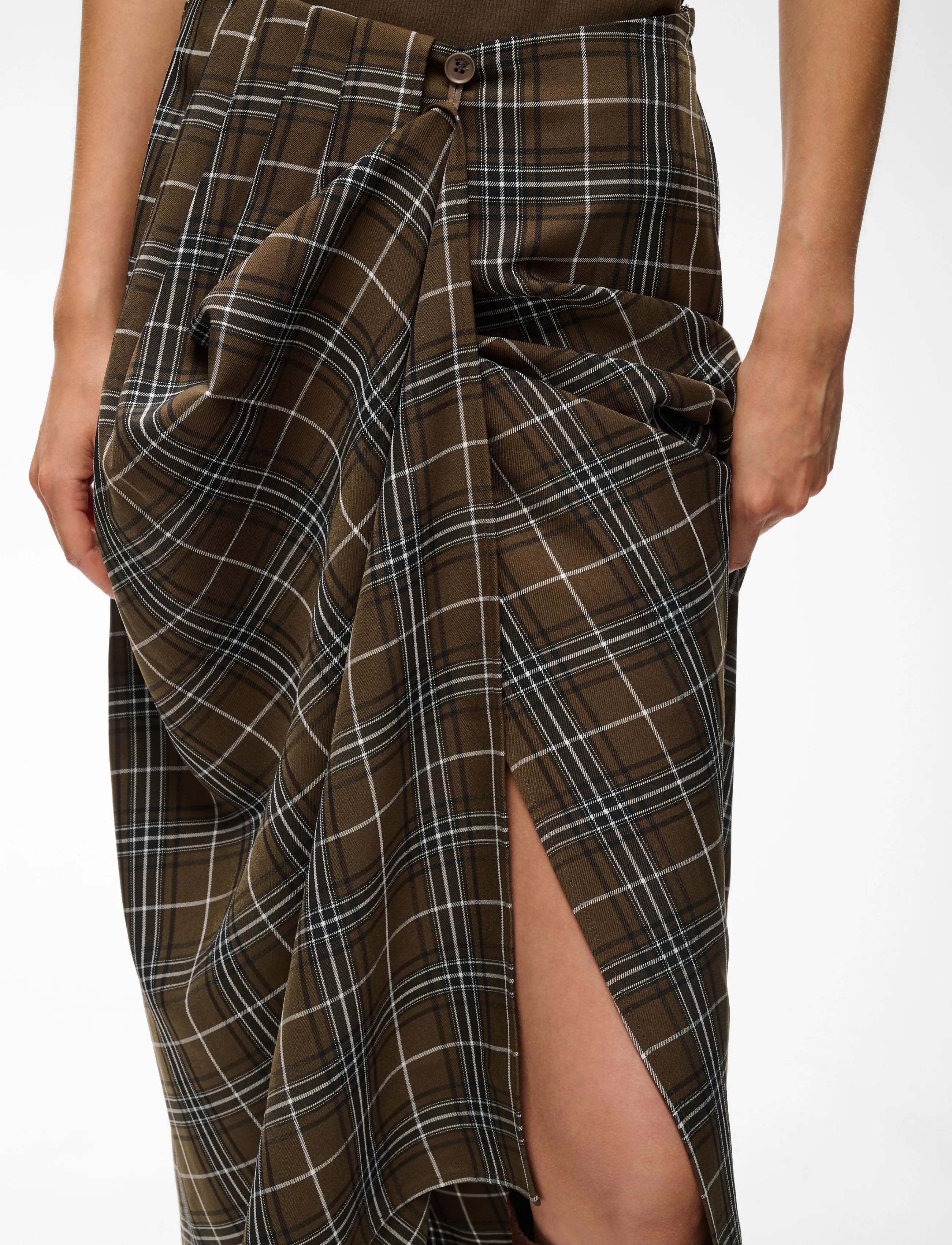 Gestuz - GZaleya HW skirt - maxikjolar - green olive check - 5