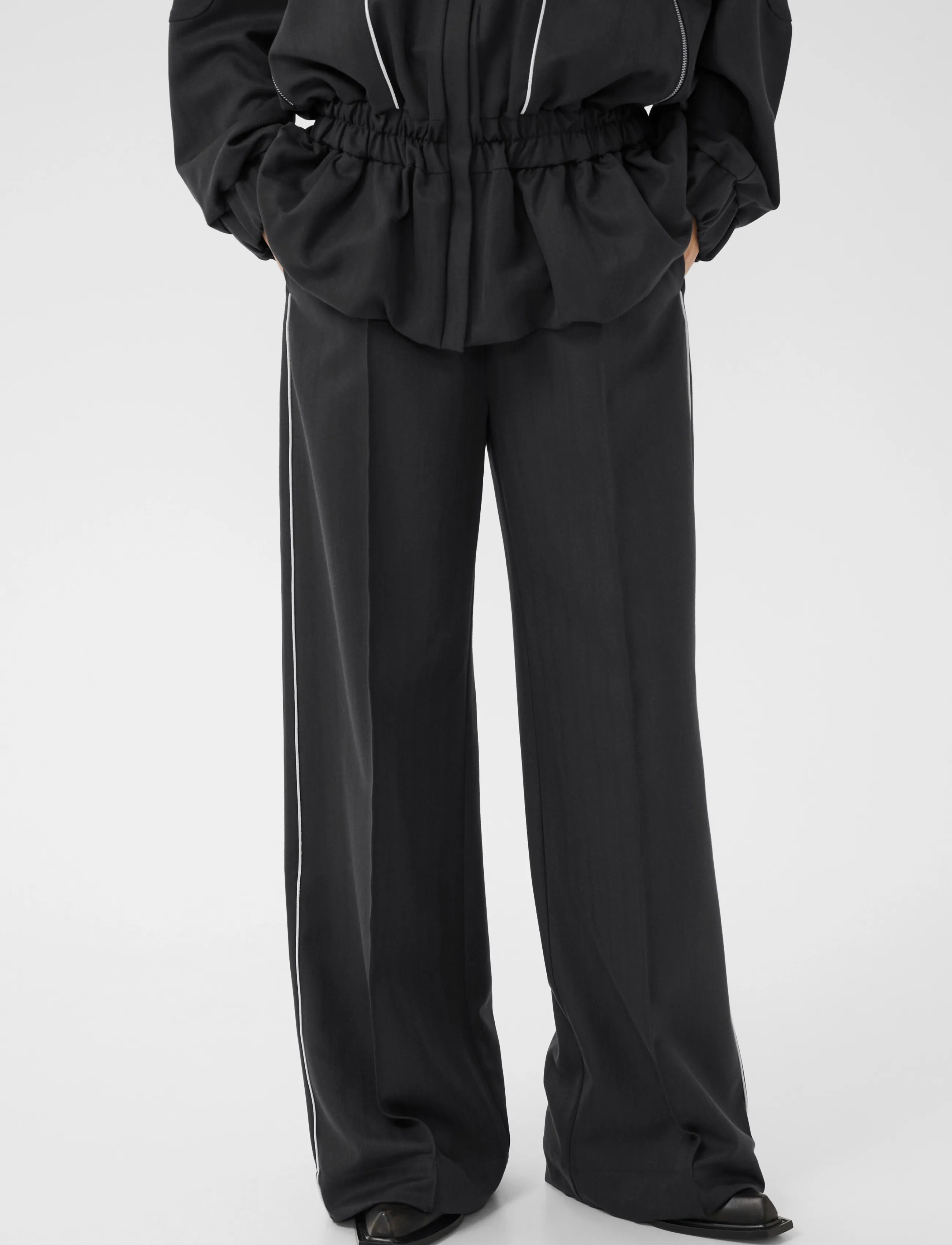 Gestuz - GZalezia HW pants - sirged püksid - grey herringbone - 2