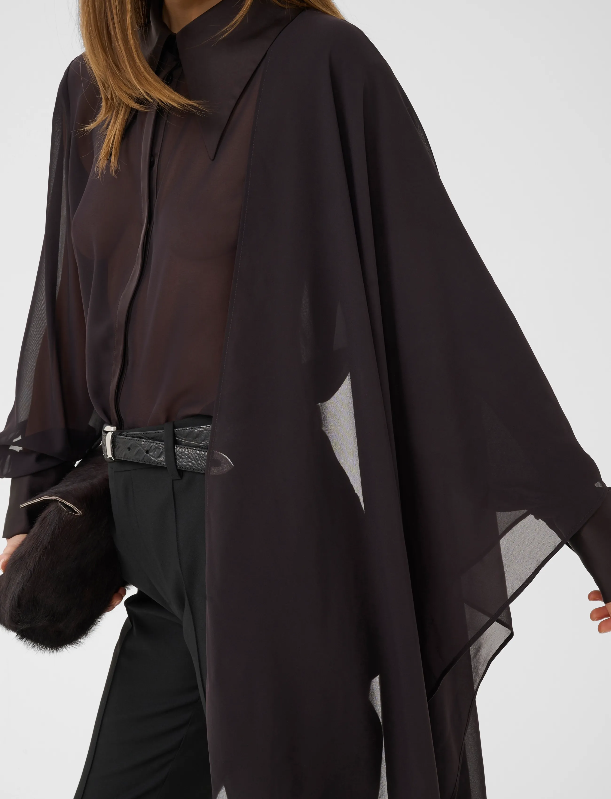 Gestuz - GZlynne scarf shirt - långärmade skjortor - ganache - 5