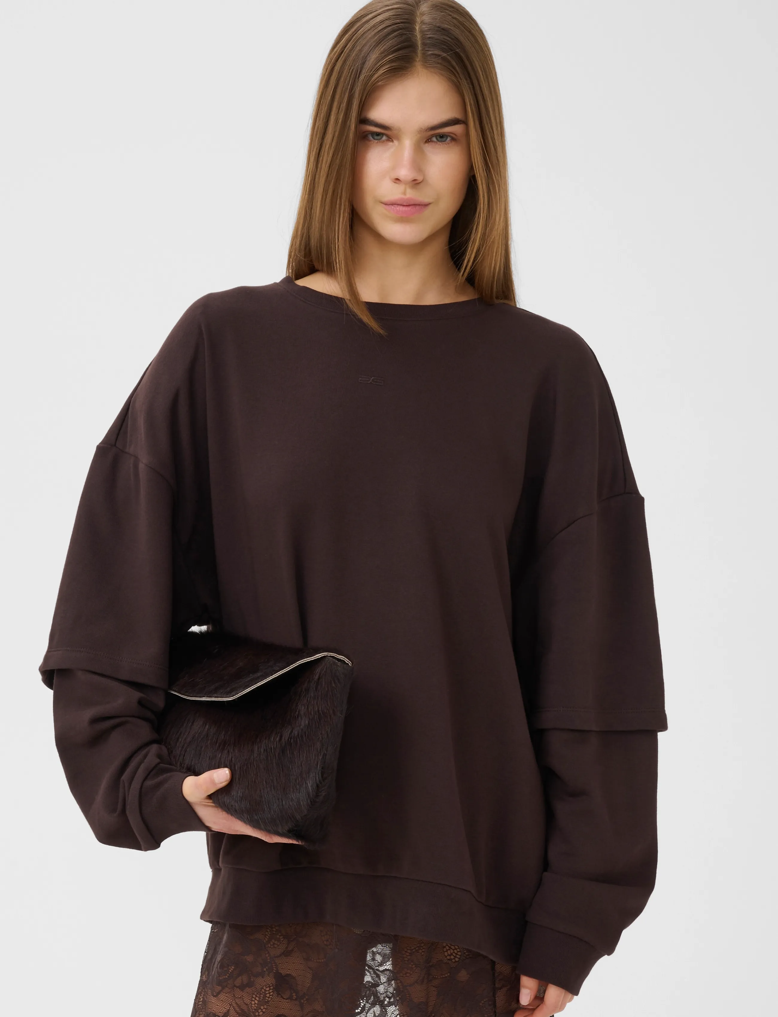 Gestuz - GZgilsa layered sweatshirt - sweatshirts - ganache - 2