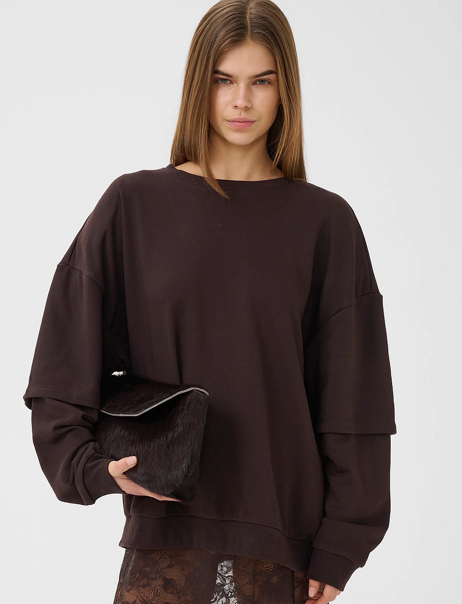 Gestuz - GZgilsa layered sweatshirt - sweatshirts - ganache - 2