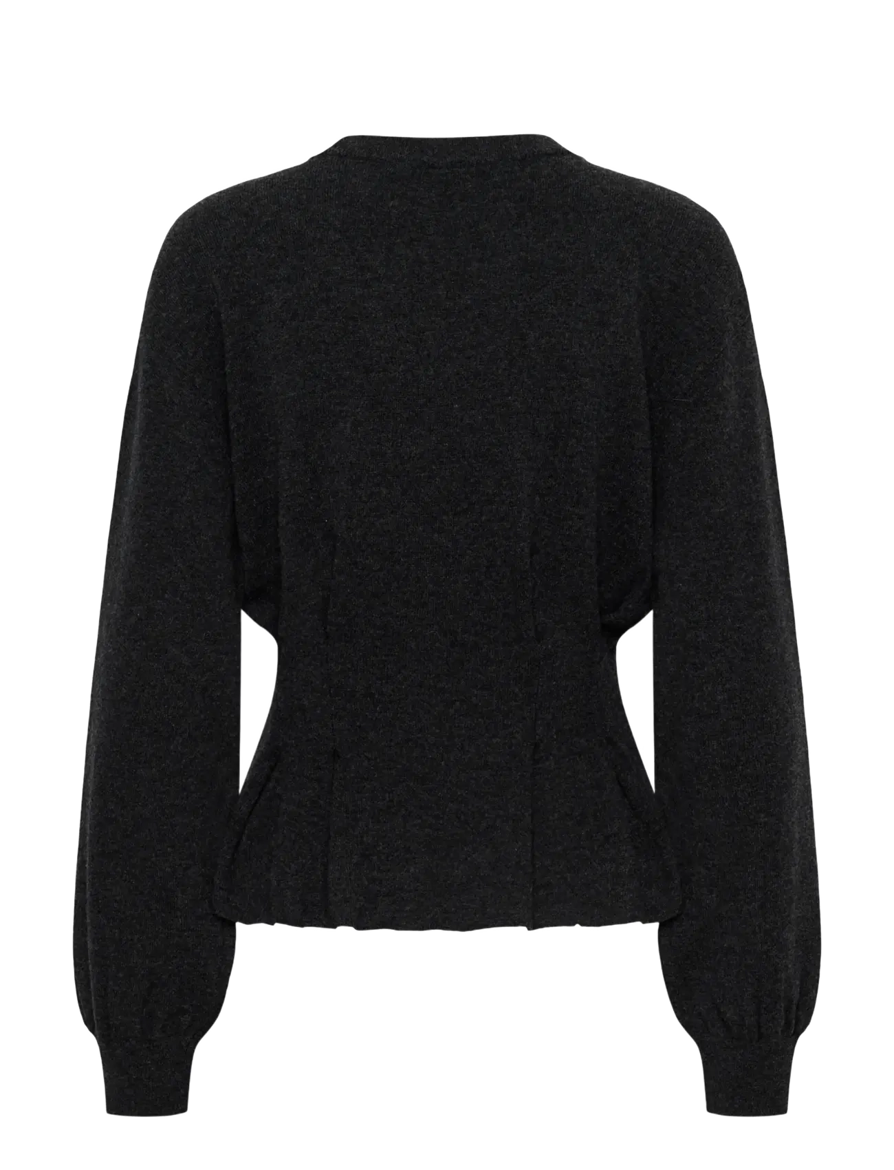 Gestuz - GZmanzi waist pullover - striktrøjer - deep graphite melange - 1