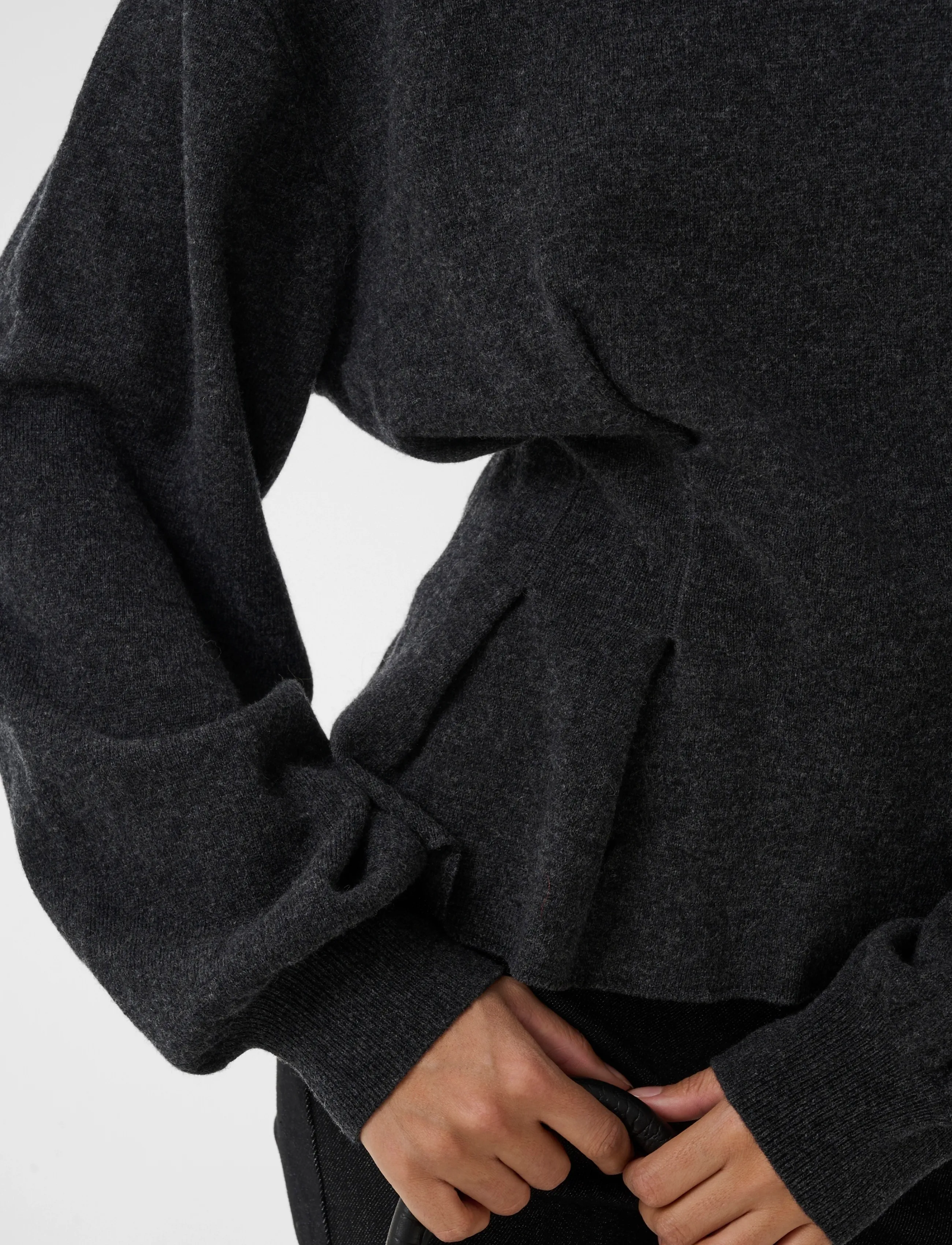 Gestuz - GZmanzi waist pullover - striktrøjer - deep graphite melange - 3