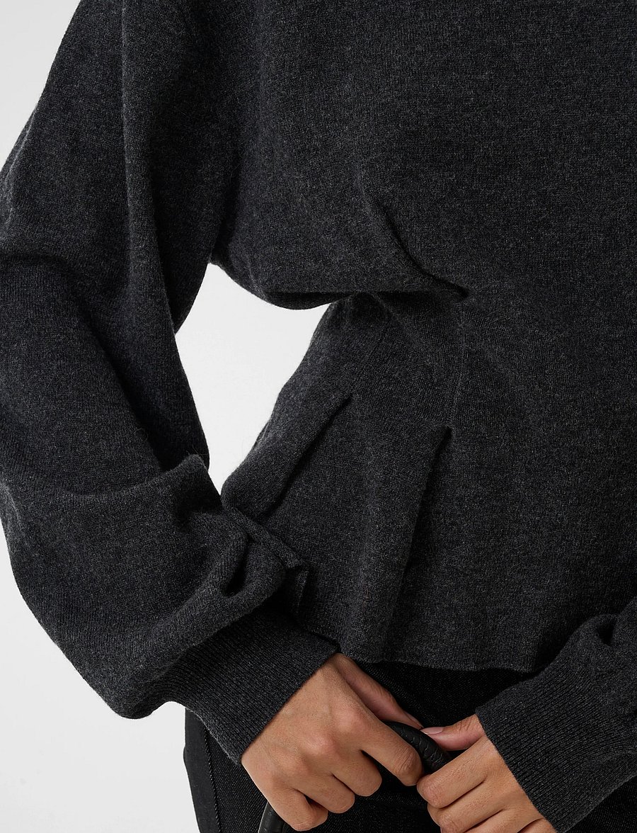 Gestuz - GZmanzi waist pullover - striktrøjer - deep graphite melange - 3