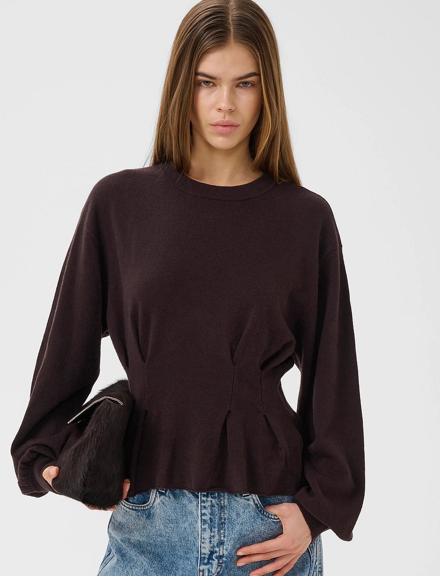 Gestuz - GZmanzi waist pullover - kampsunid - ganache - 2